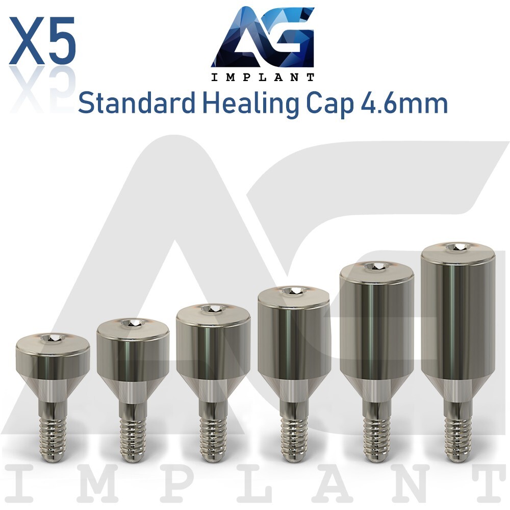 5 Standard Healing Cap Abutment 4.6mm Titanium For Dental Hexagon 2.42mm