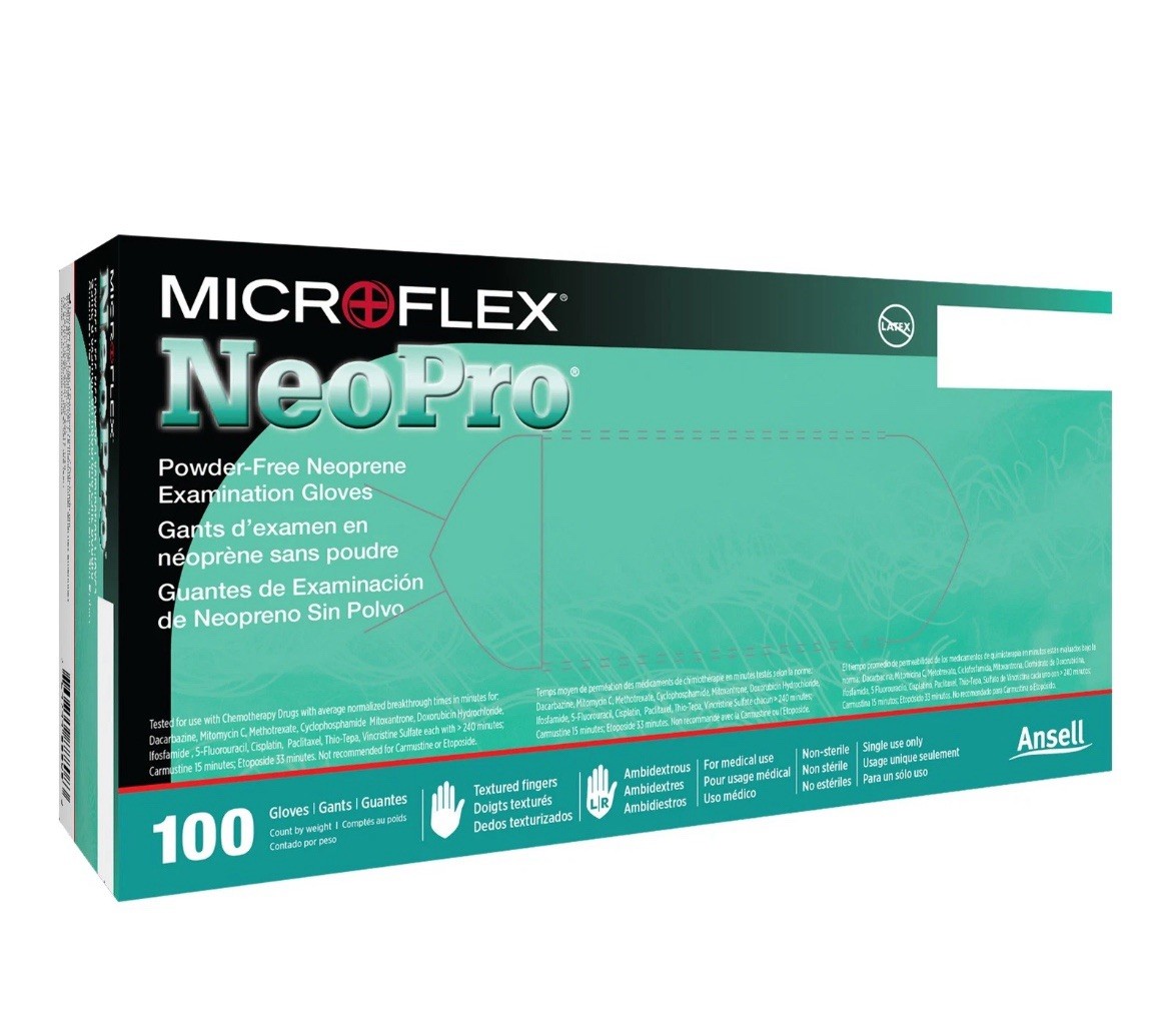NeoPro Polychloroprene Exam Glove Standard Cuff Length MEDIUM 100 per Box