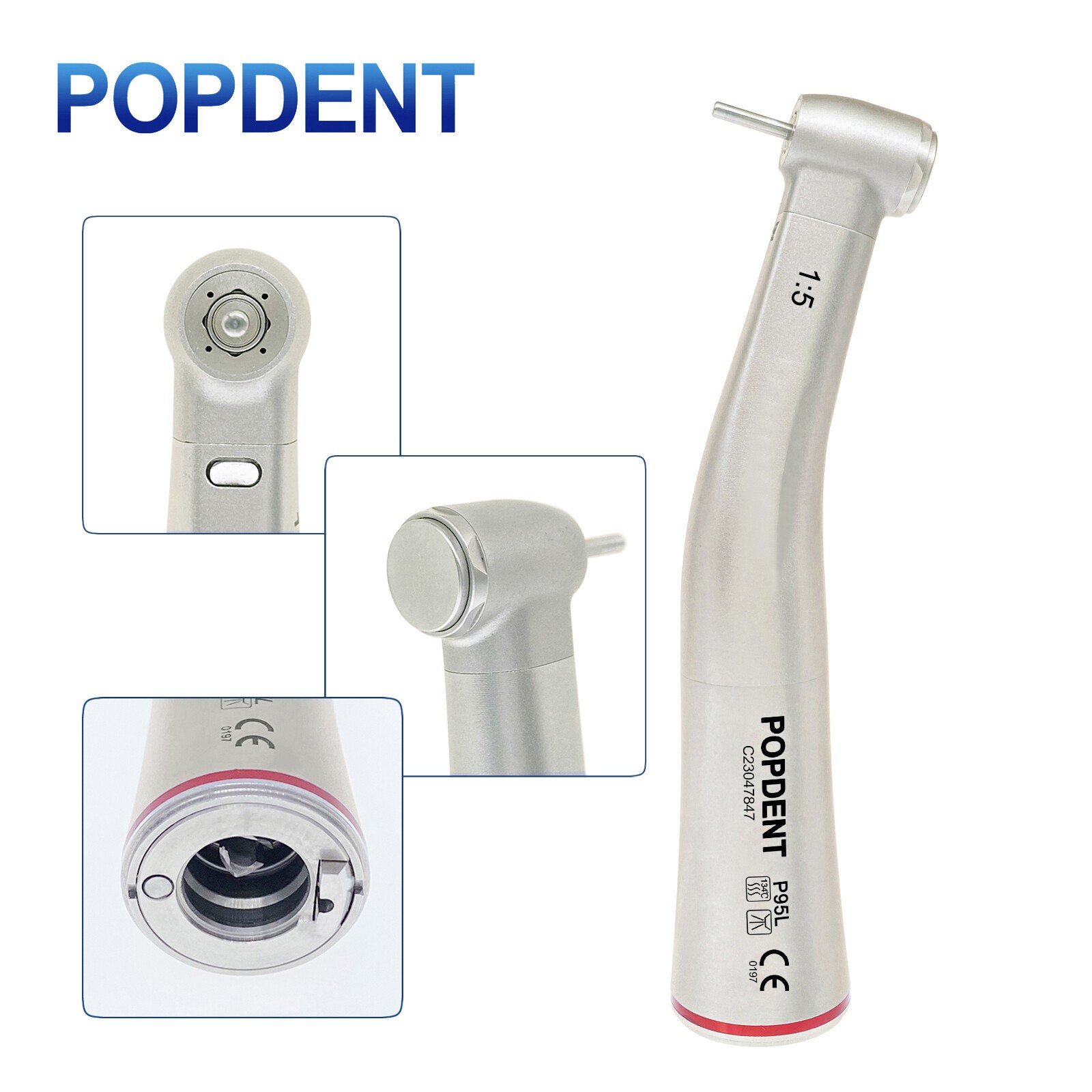 NSK Ti-MAX X95L Style Dental 1:5 LED Fiber Optic Contra Angle Handpiece Brackets