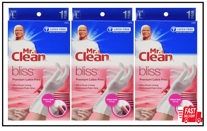Large Pack of 6 Premium White Latex Free Cleaning Gloves 12 Inch Cuff