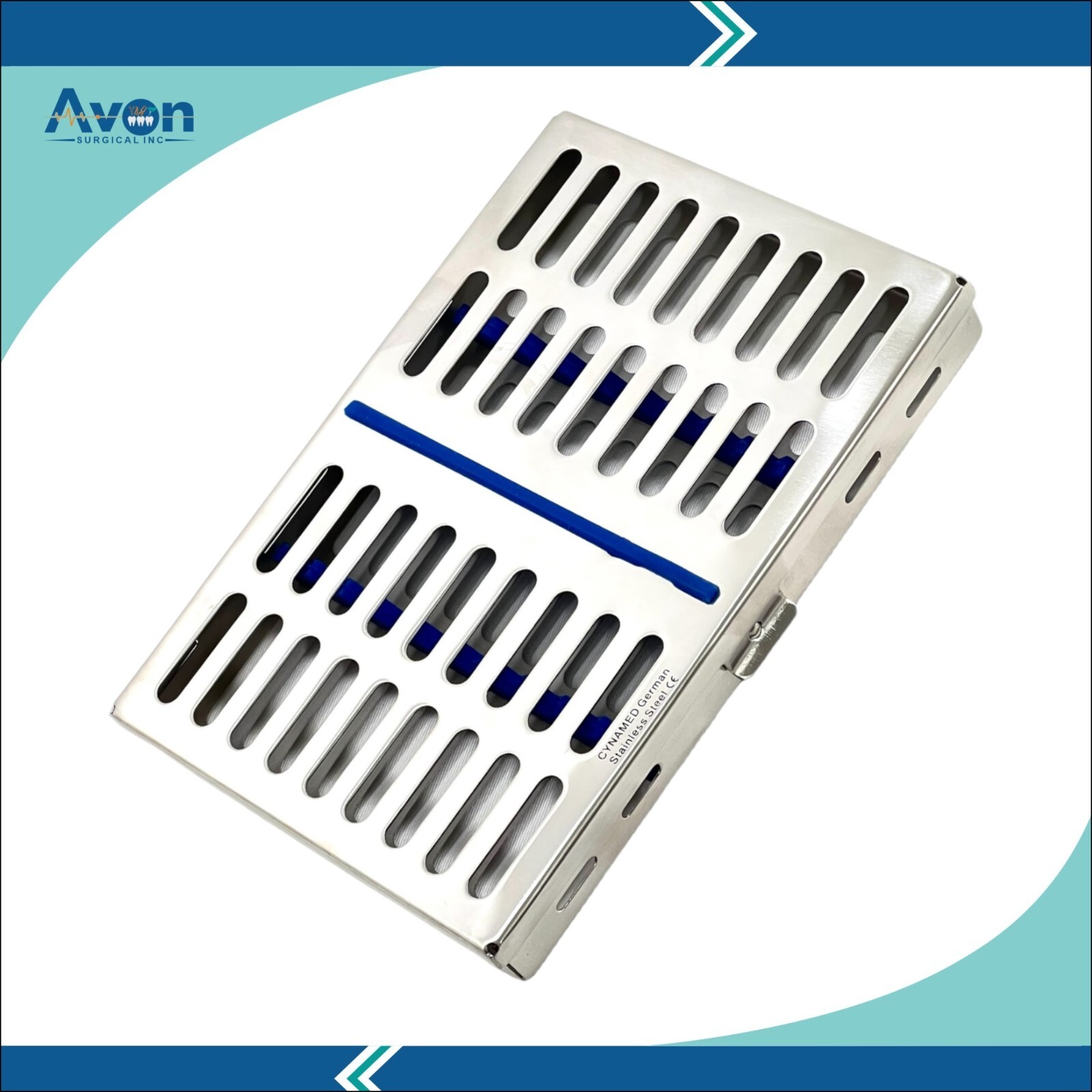 Sterilization Cassettes for 10 Dental & Medical Instruments w/ Silicone Inserts