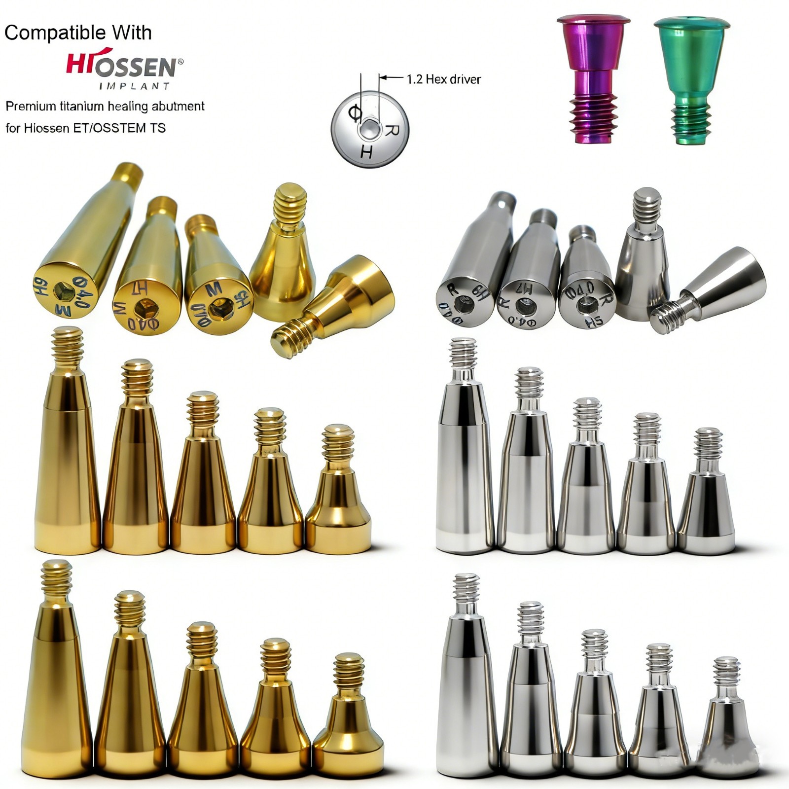 5Pcs US Dental Healing Abutment Mini Regular Platform compatible Osstem Hiossen