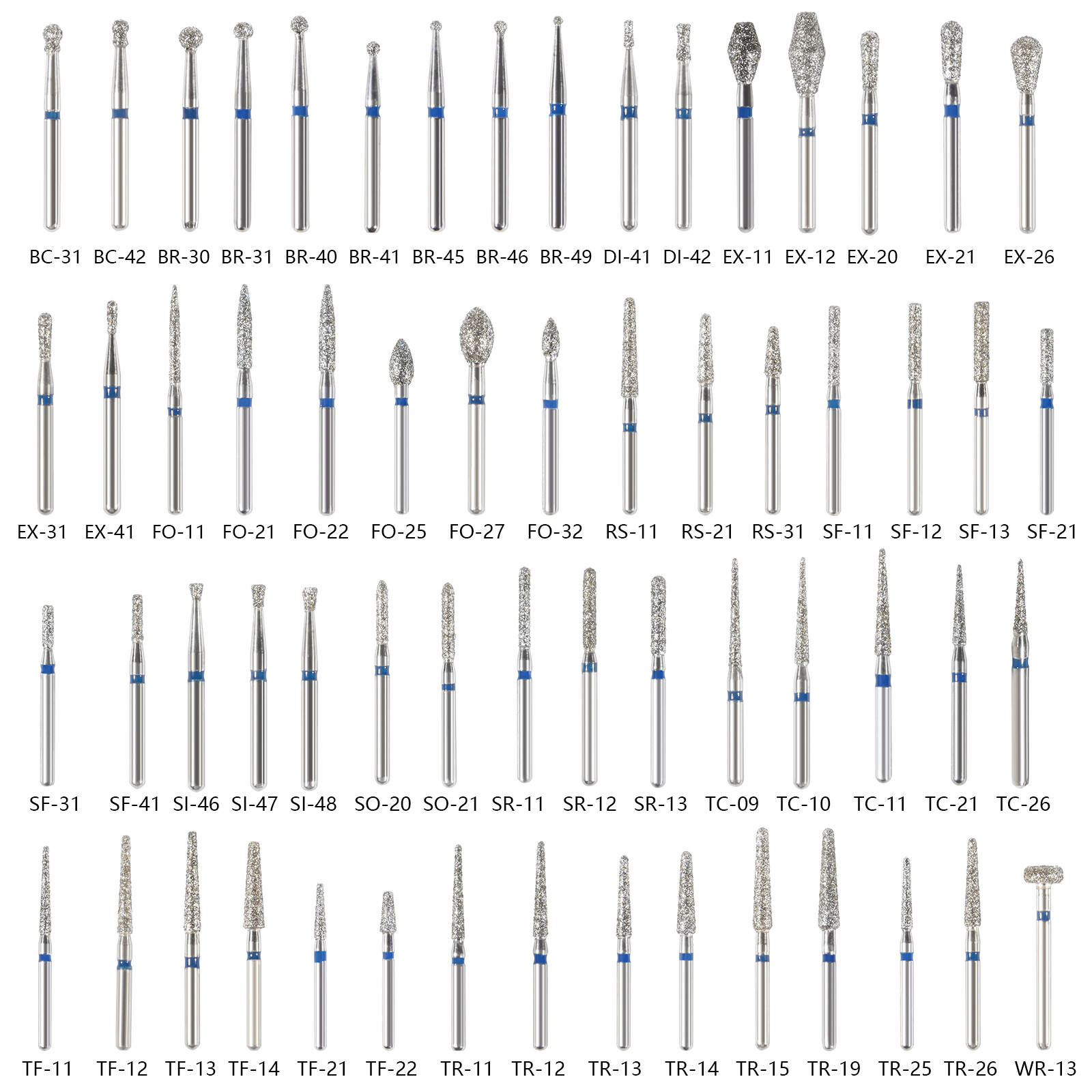 SANDENT Dental Diamond Burs FG 1.6mm for High Speed Handpiece 5Pcs/pack Drills