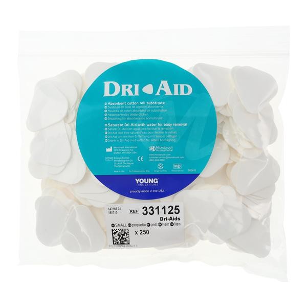 Young Dental 331125 Dri-Aids Cotton Roll Substitute White Small 250/Bx