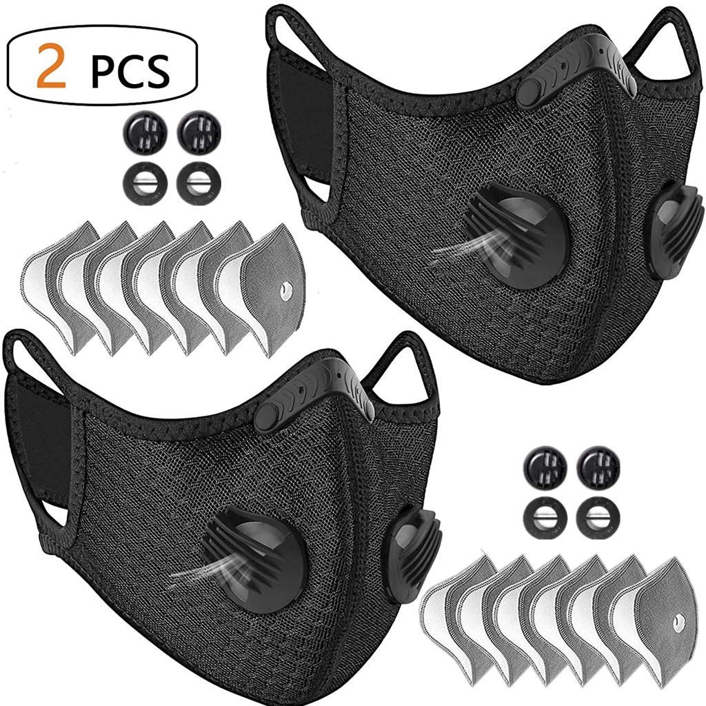 2PCS Reusable Anti Air Pollution Facepiece Half Face Cover Respirator Dust Mask