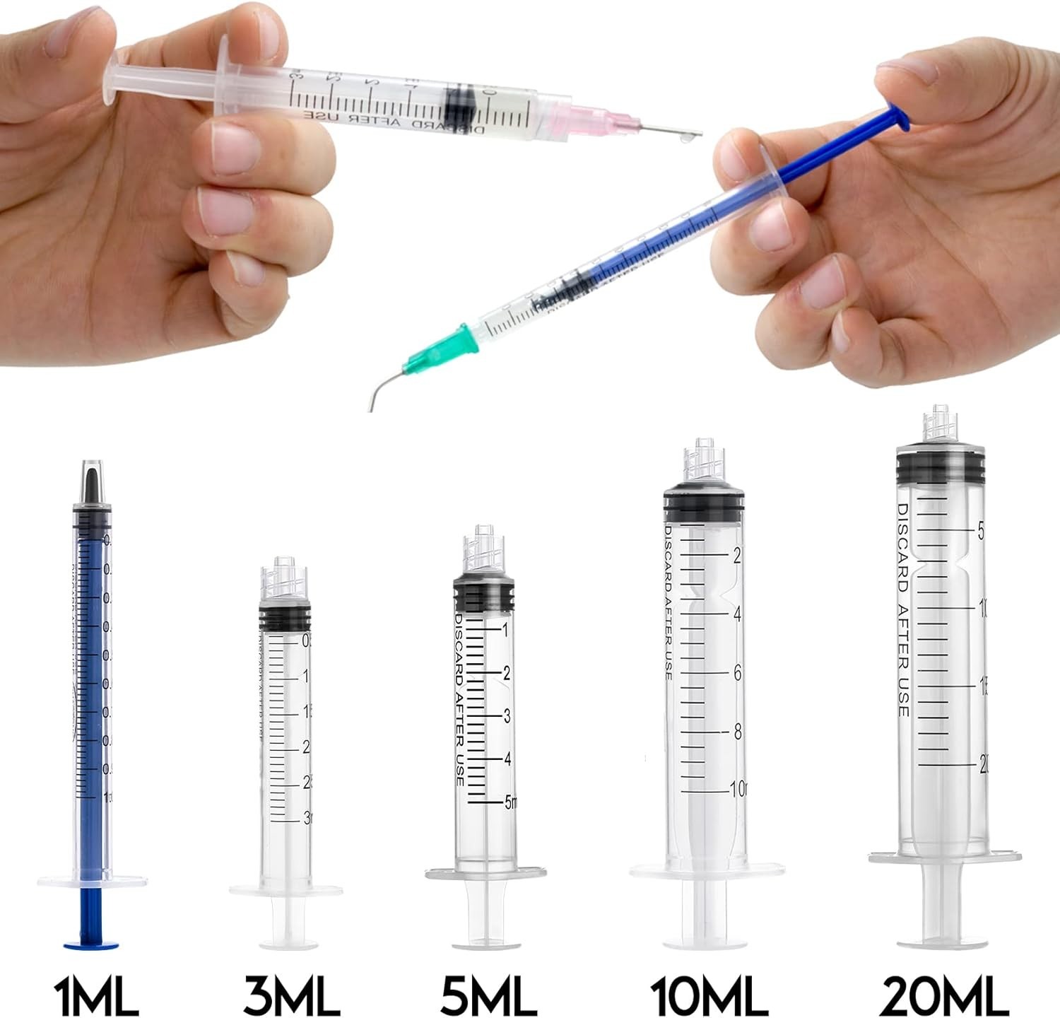 Glue Applicator Syringe with Blunt Tip Needle and Cap, for Liquid, Glue, Ink, Pe