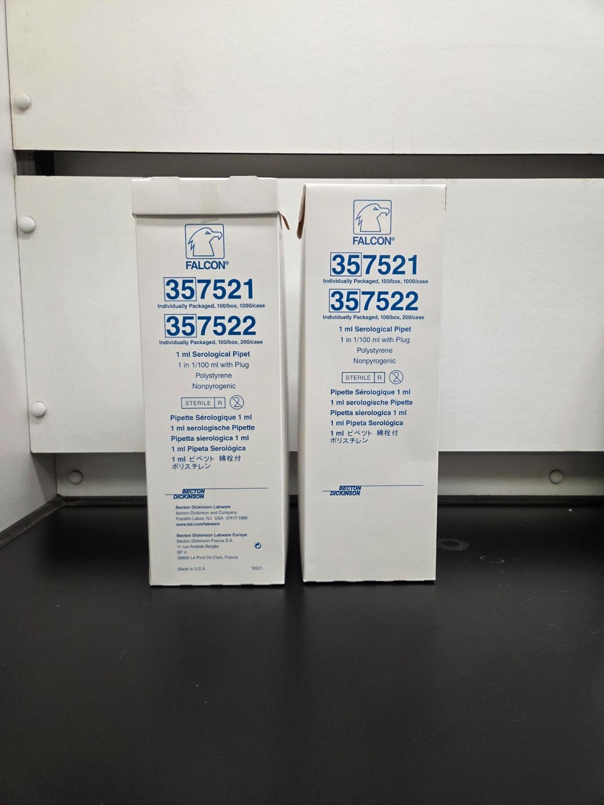 Lot of 600 CORNING FALCON 357521 Serological Pipet 1 mL 0.01 Increment – New