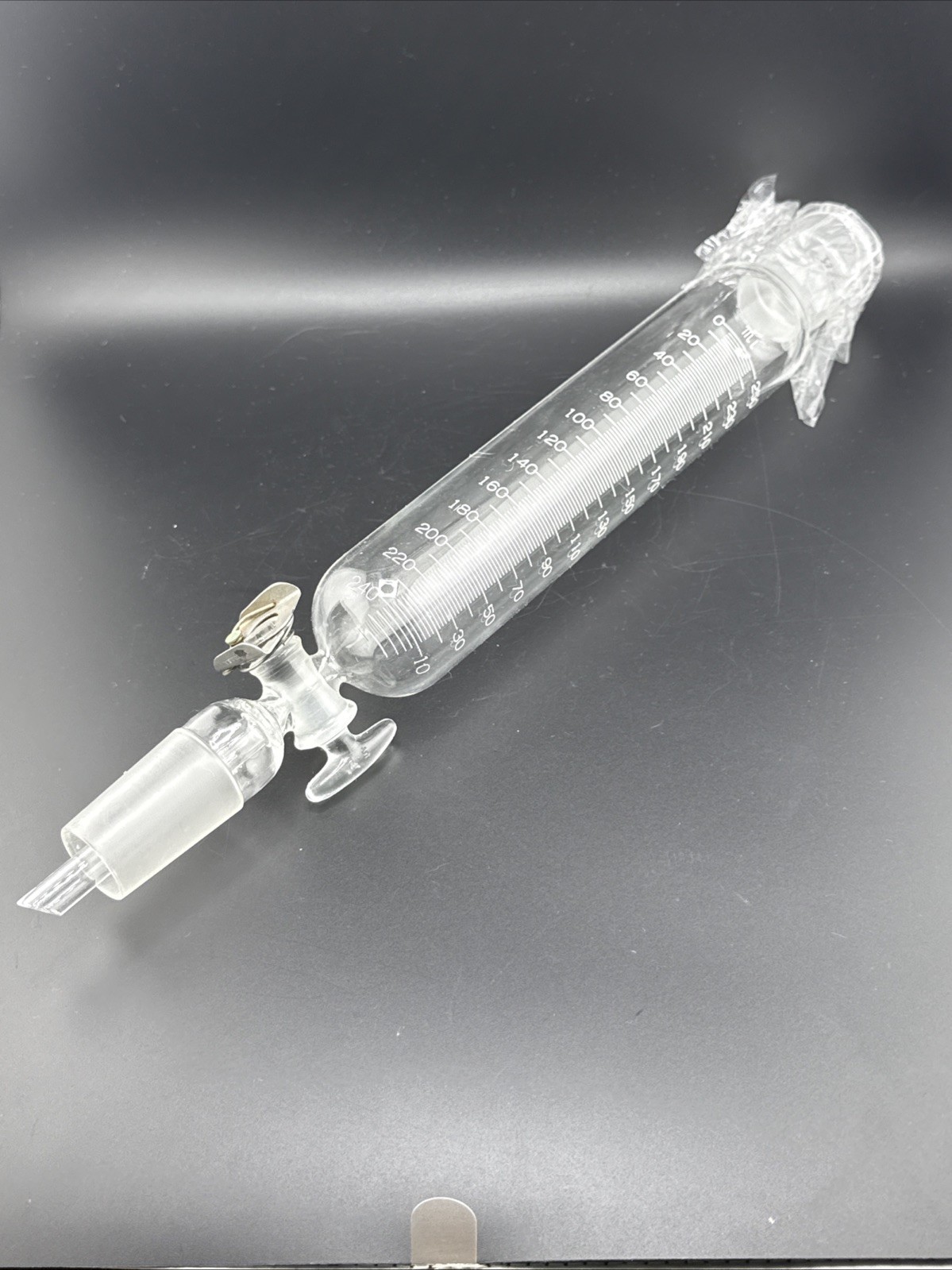 Lot Lab Glass: Cylindrical Dropping Funnel, 3 Neck, 3 Neck W Thermometer Jt & +