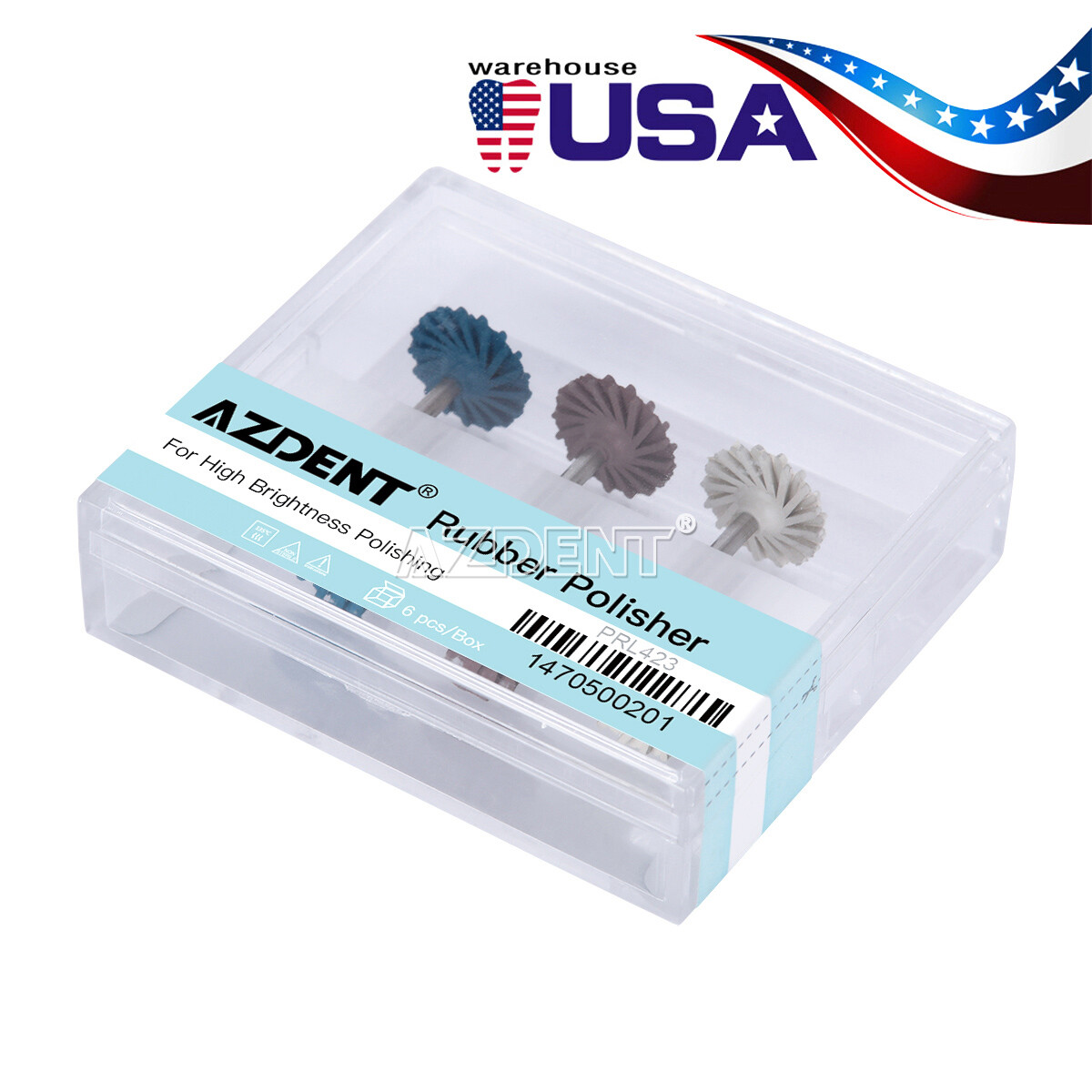 6Pc Dental Polishing Wheel Discs Kit RA 2.35mm for Composite Ceramic Polishing