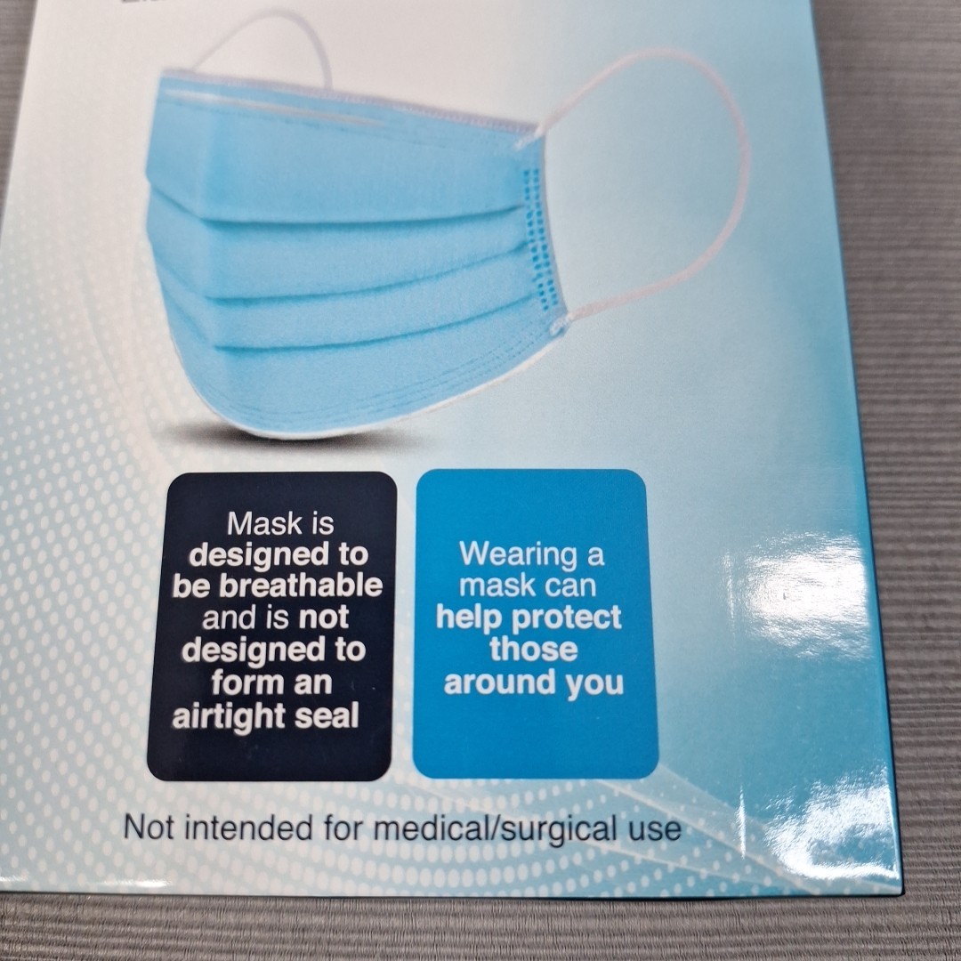 100 Pack 3 Ply Ear loop Face Mask Non Medical Surgical Dental Disposable Masks