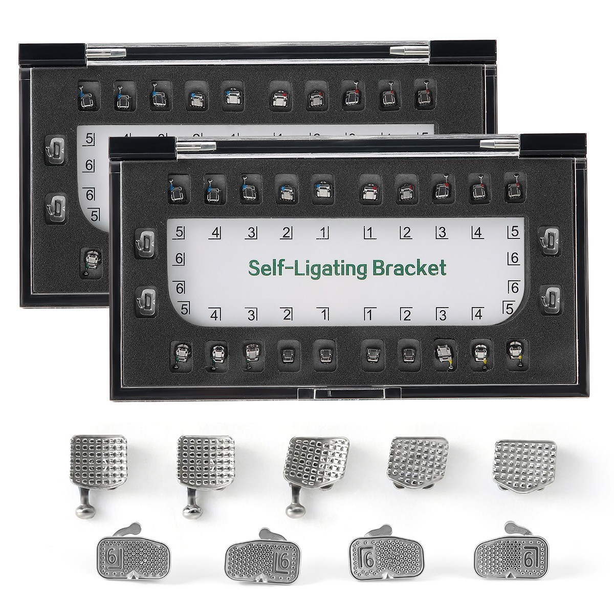 AZ Dental Orthodontic Self-Ligating Brackets Roth 0.022 Hook 345+4pcs 1st Tubes