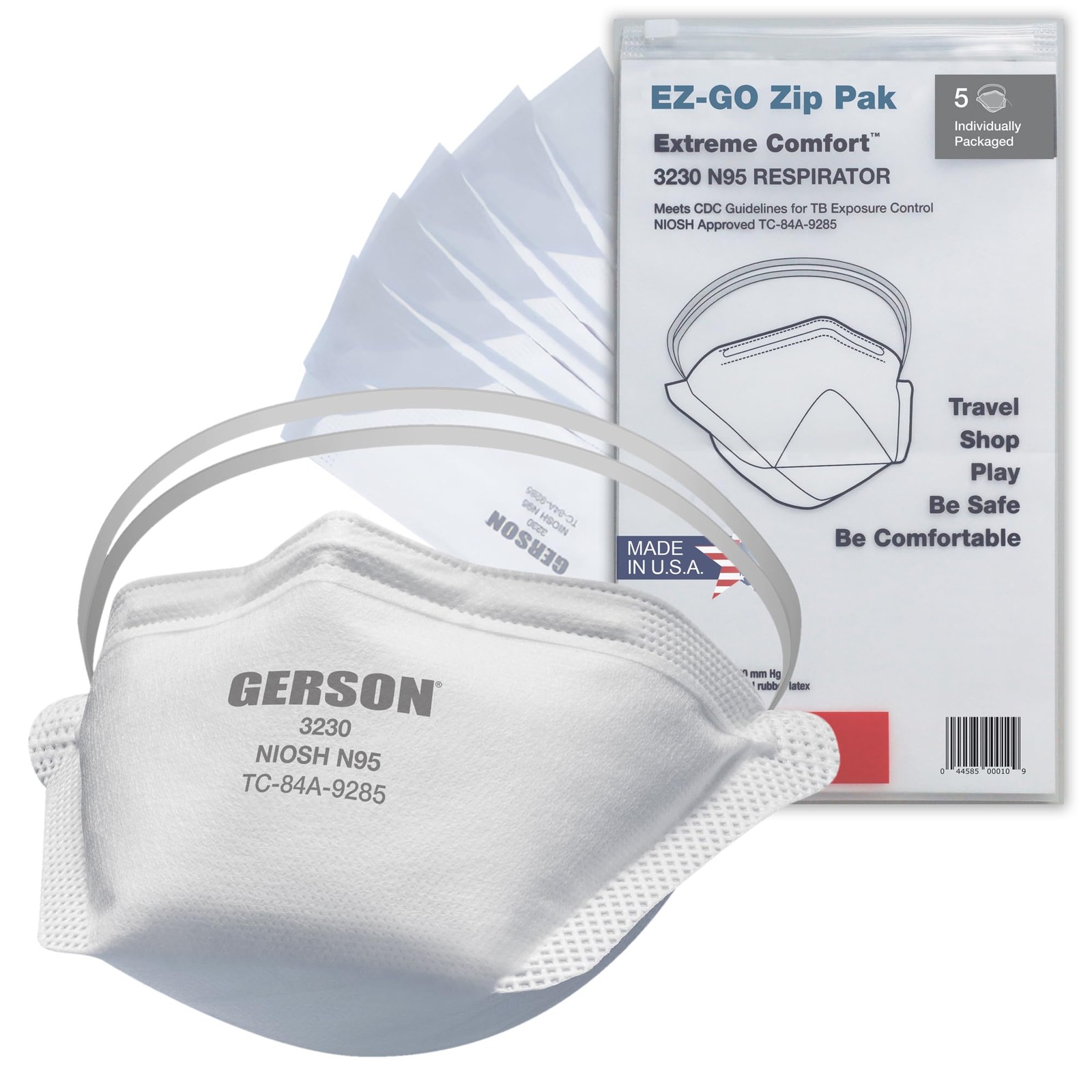 Pouch Respirator Face Masks – White Respirator Masks for Adults, 3230 Series