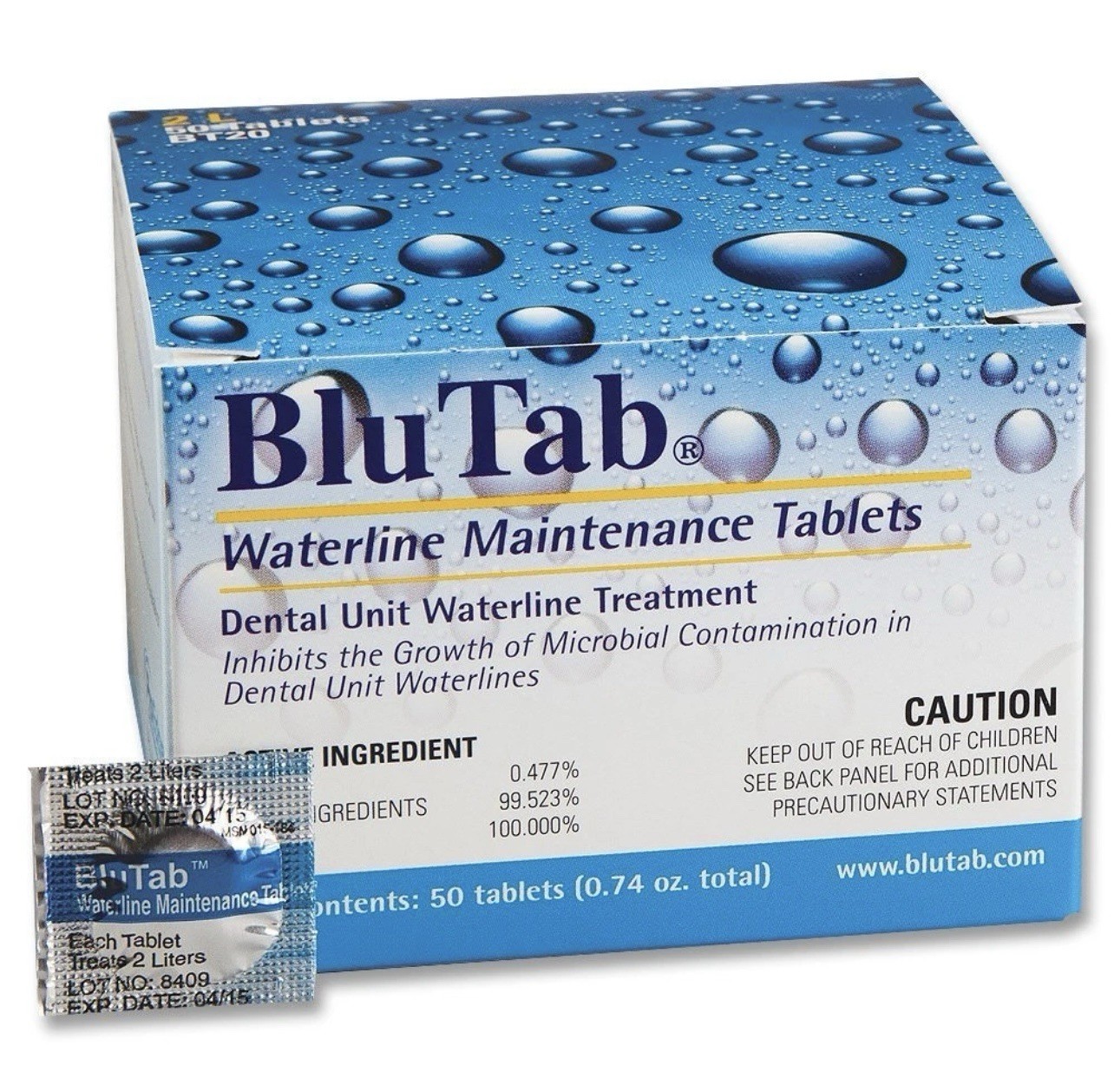 ProEdge BT20 BluTab Waterline Maintenance Dental Unit Tablets 2 Liter 50/Bx