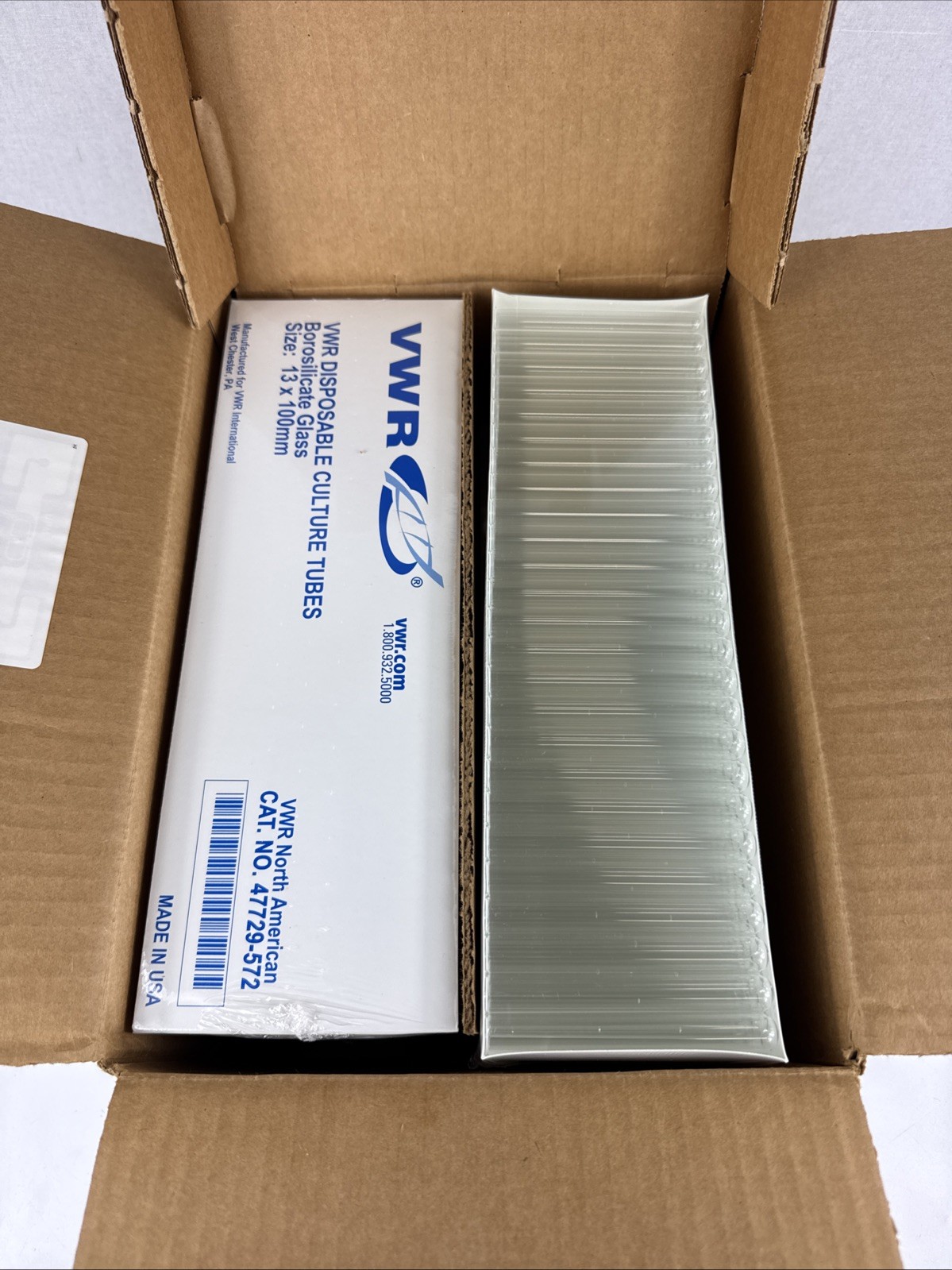 VWR 47729-572 DISPOSABLE BOROSILICATE GLASS CULTURE TUBES 13 X 100MM APPROX 1000