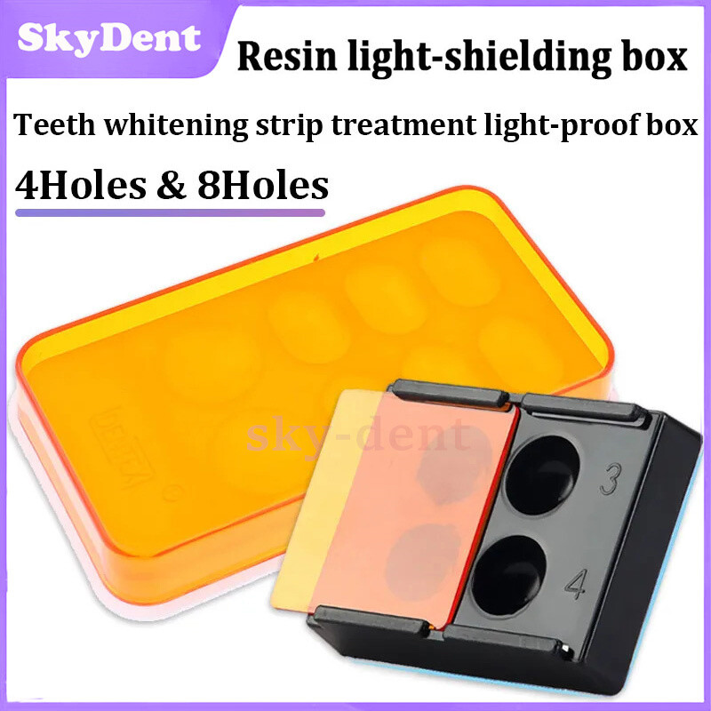 4/8 Holes Dental Veneer Storage Box Teeth Patch Shading Light Case Retainer Mola