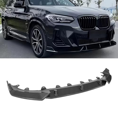 Front Lip 3Pcs Compatible BMW X3 G01 X4 G02 M-Sport 2022-2024 Carbon Fiber Print