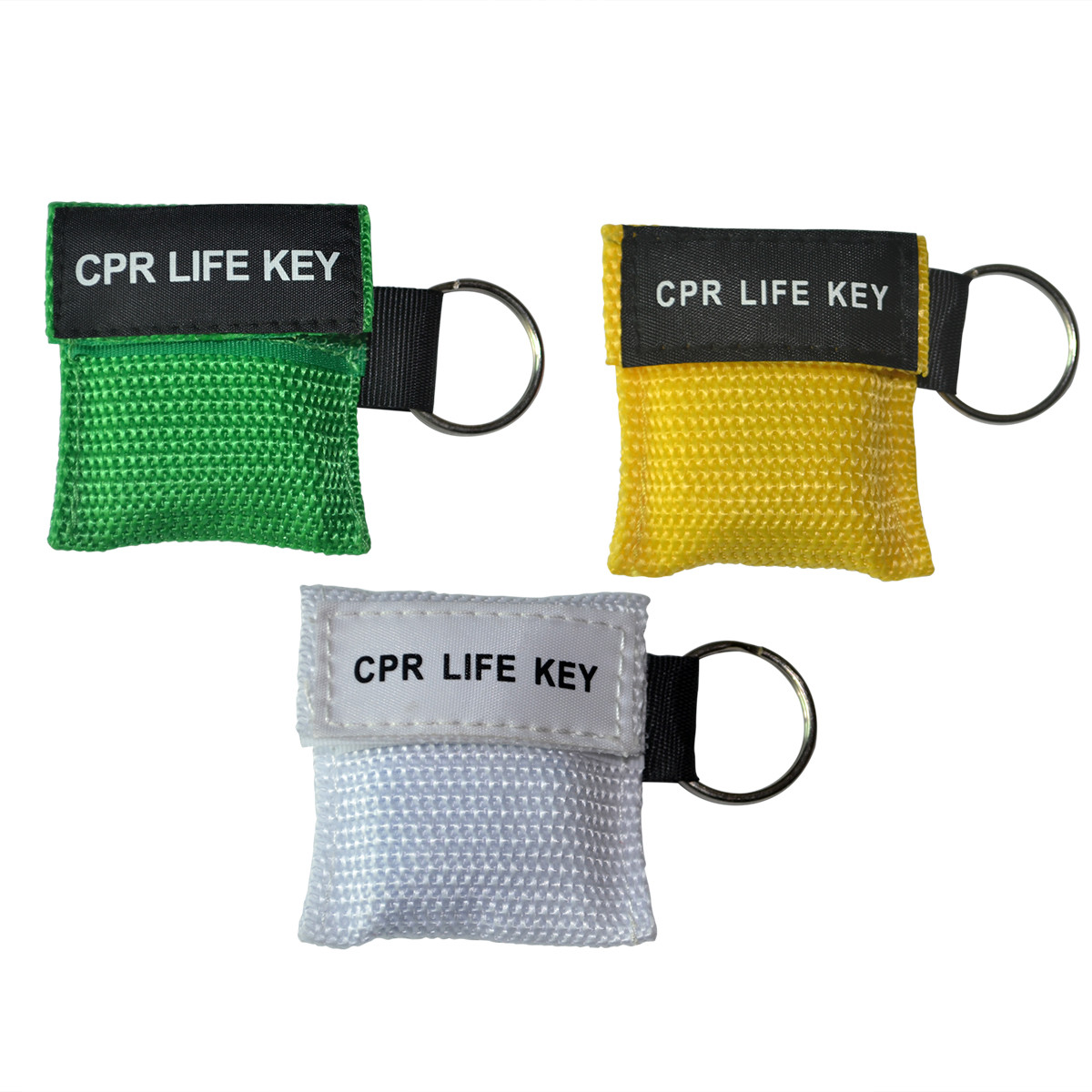 120 X CPR Random Colors Transparent CPR Mask CPR FACE Shield Nylon Keychain Bags