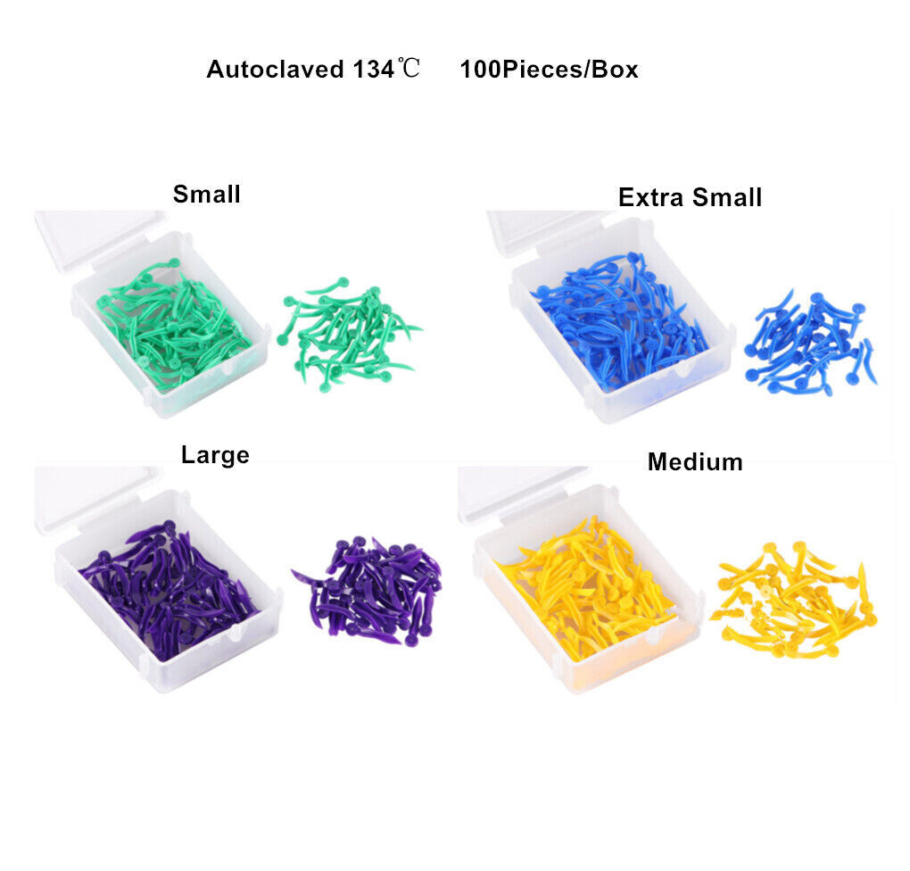 100Pc/Pk Dental Disposable Plastic Wave Poly Wedge With Holes Round XS/S/M/L