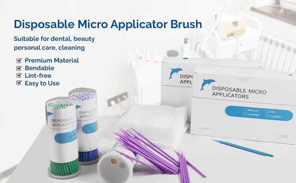 2000PCS Dental Microbrush Disposable Applicators Tips Micro Brush Cleaning