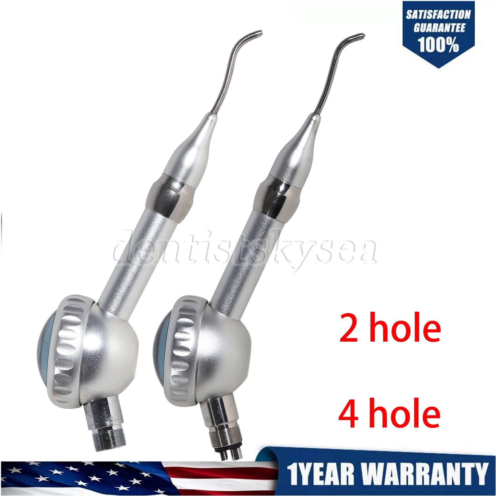 Dental Polisher Air flow Polishing prophy jet Handpiece teeth sand white2/4Holes
