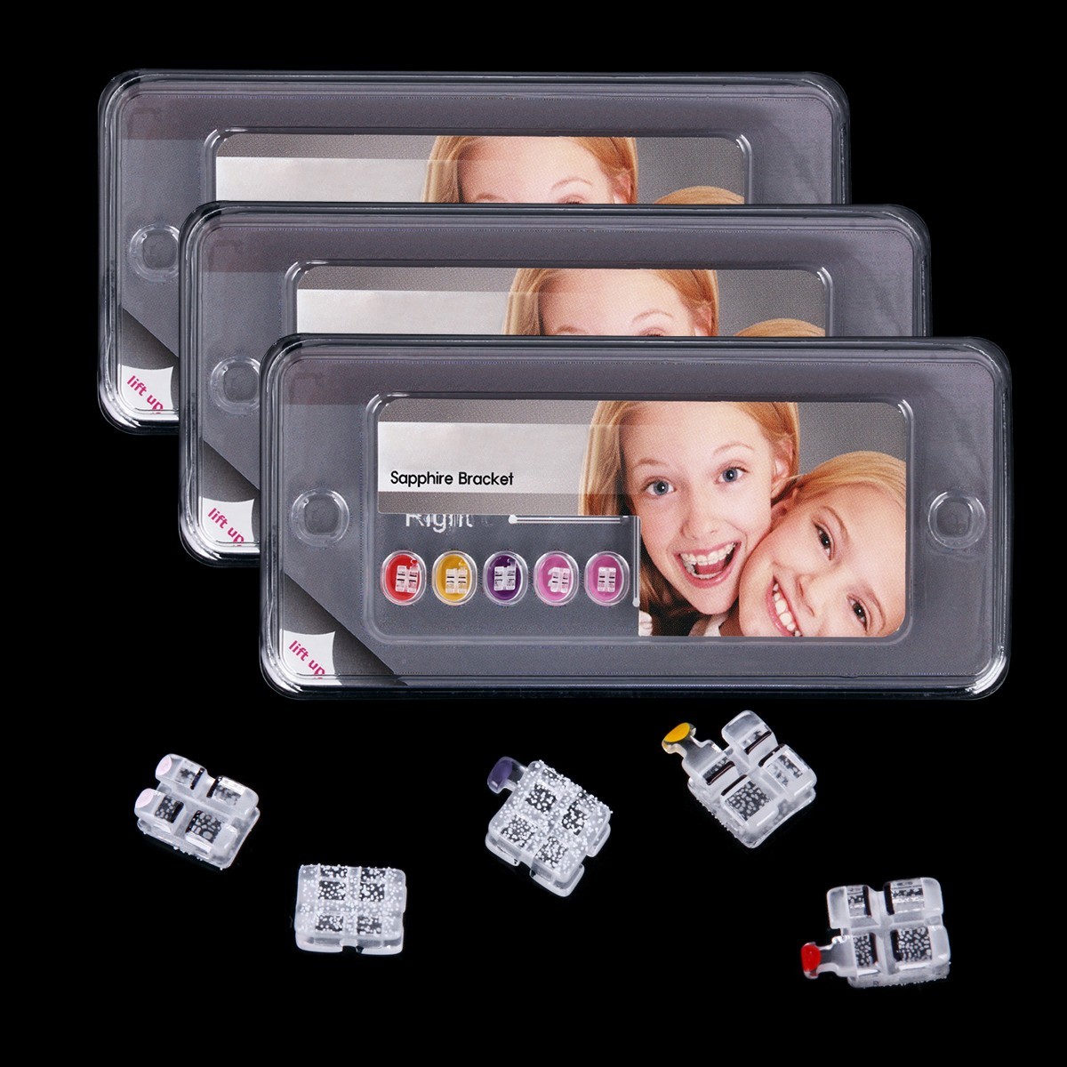 Dental Orthodontic Brackets Monocrystalline Sapphire Mini Roth 022 Hooks 345