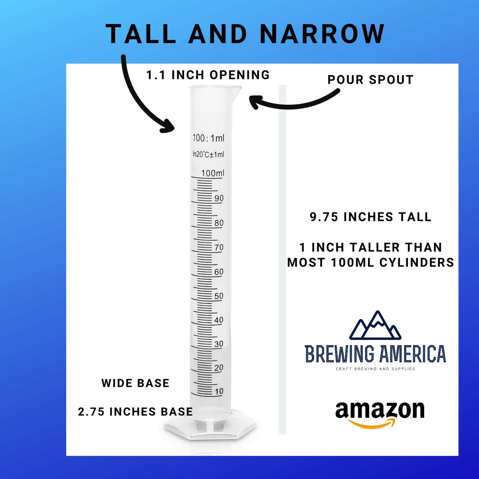 Plastic Graduated Cylinder Measuring Beaker – 100ml Science Measuring Test Tube