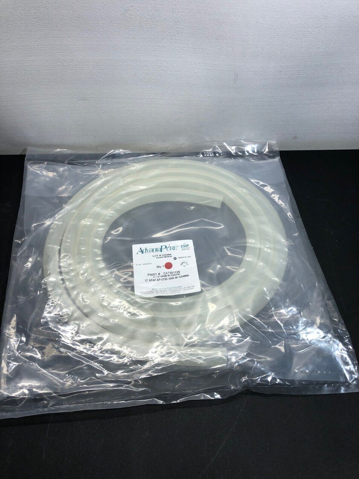 AdvantaPure PN: CA7501125 BIO TUBING 12′ APAF-BP-0750-1000 W/ GAMMA