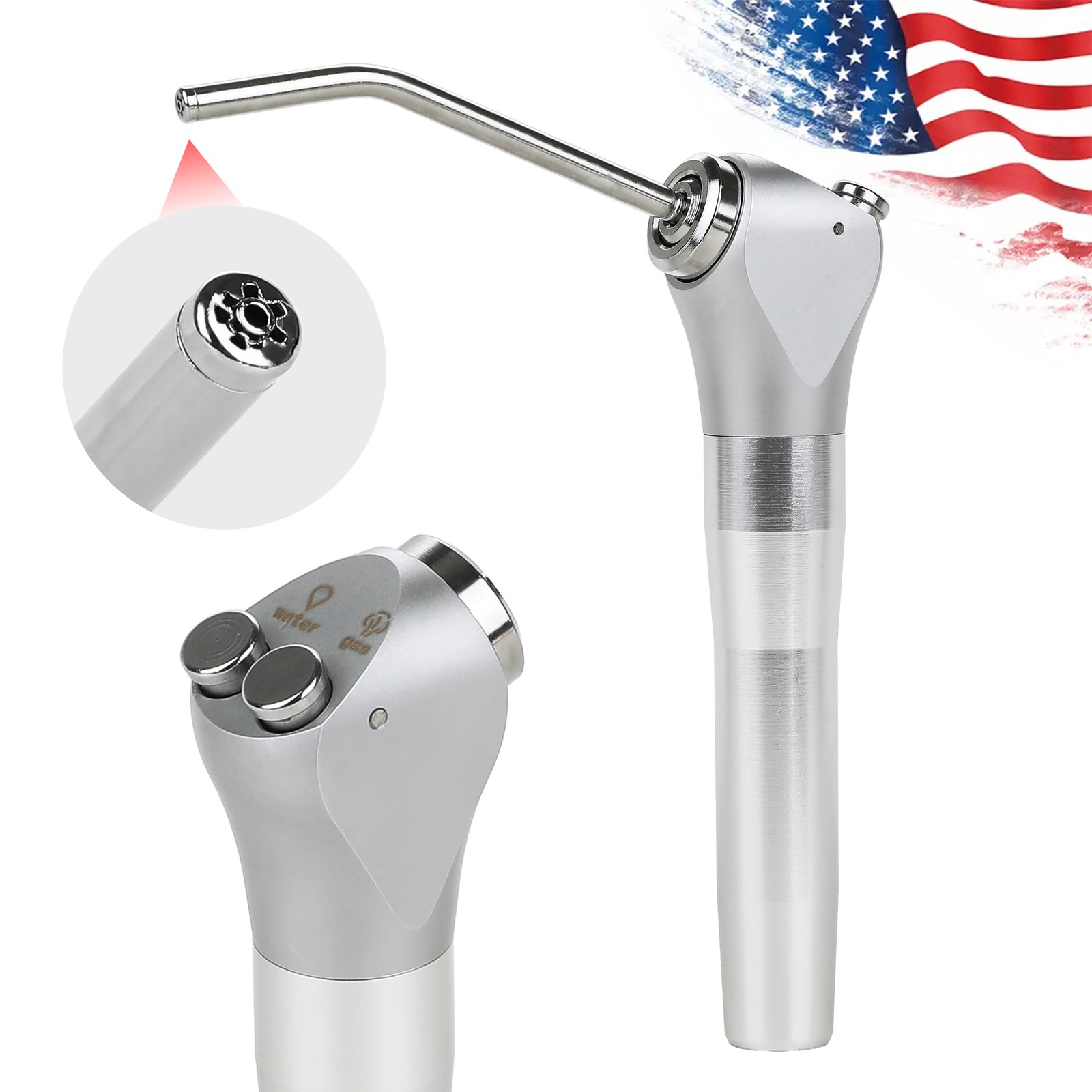 Dental Air Water Spray Triple Syringe Solid Alloy /Plastic Nozzles/Tips/Tubes US