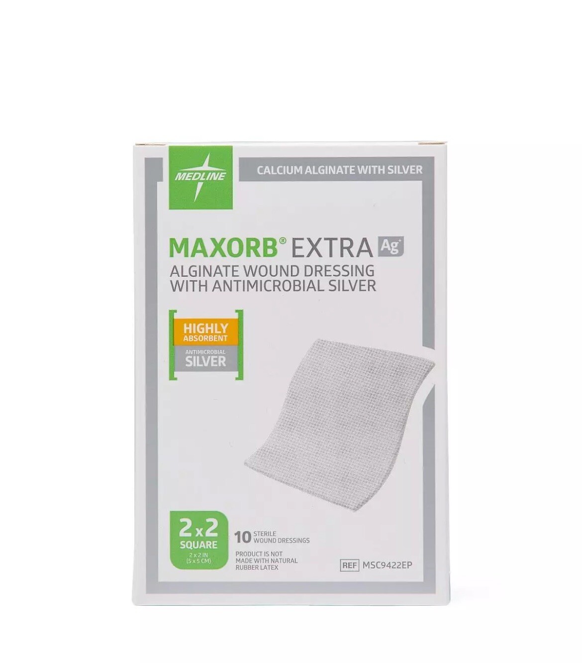 Medline Maxorb Extra AG 2″ x 2″ Dressings – 5 Dressings – MSC9422EP