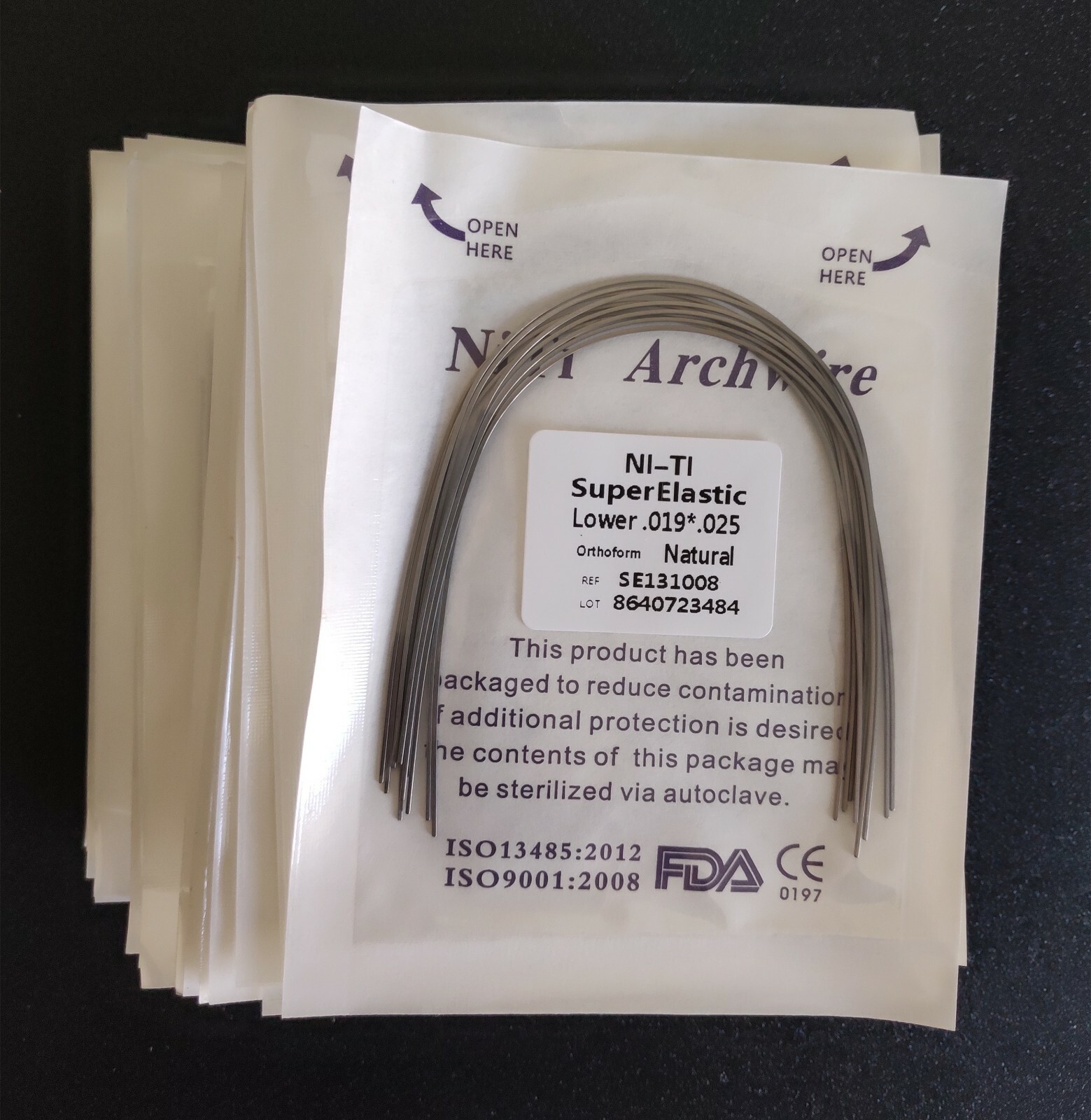 Orthodontic Wire Rectangular Super Elastic Niti Arch Wire Bows Nature Form