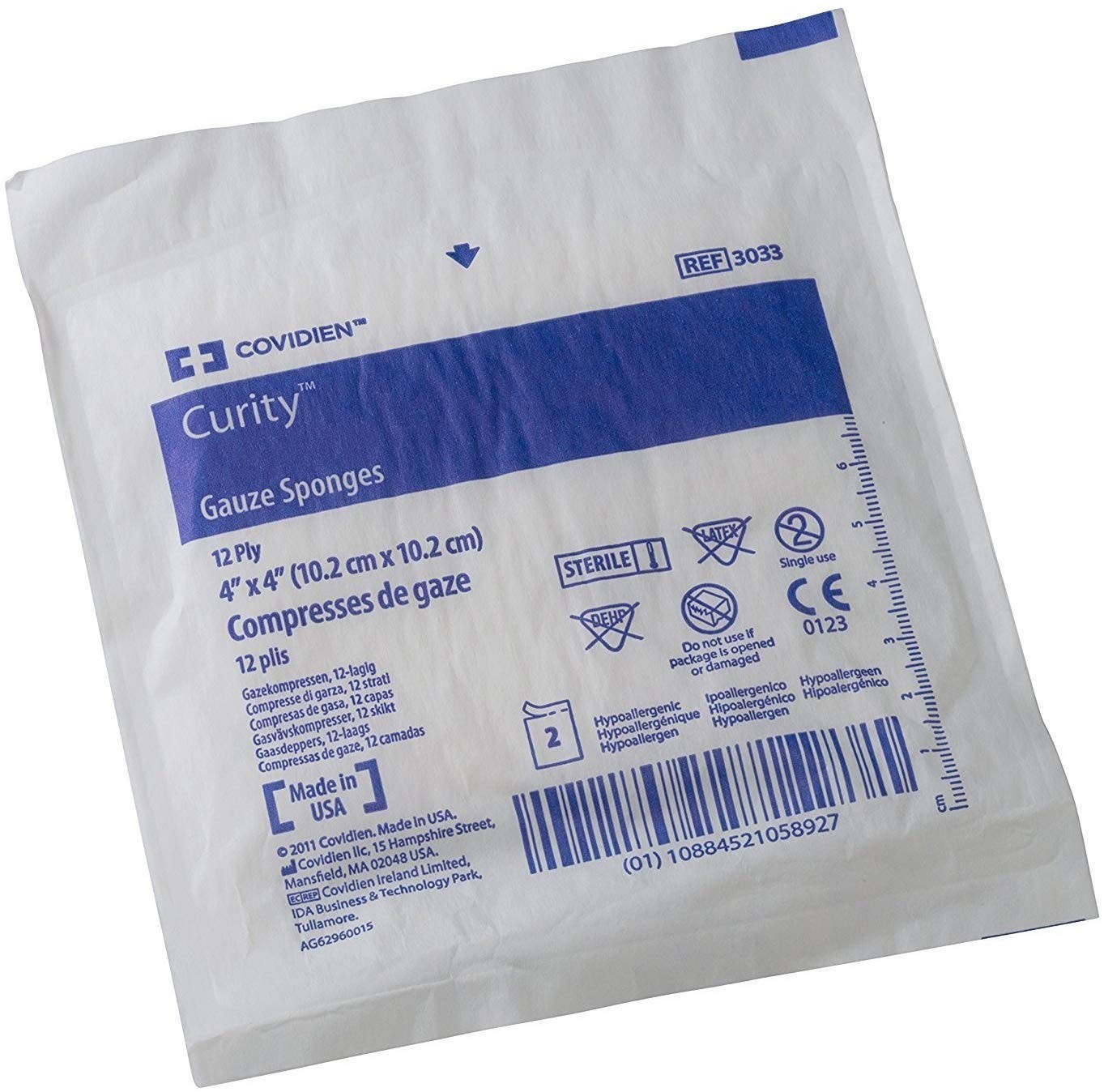Health Care Logistics 3033 Curity Gauze Sponge, Sterile 4 X 4 Inch, Blue–