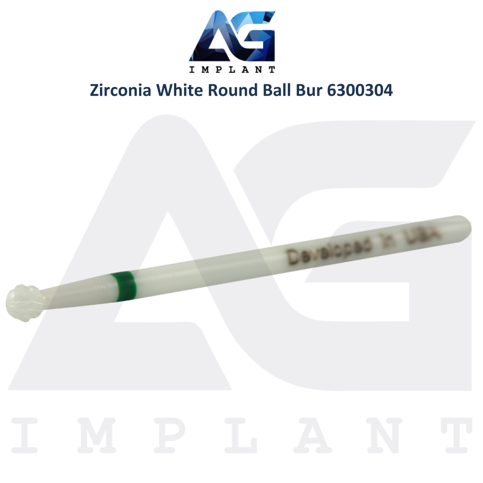 Dental Wilson Cross Cut Round Ball Coarse Bur Ø3.0x2mm White Zirconia 6300304