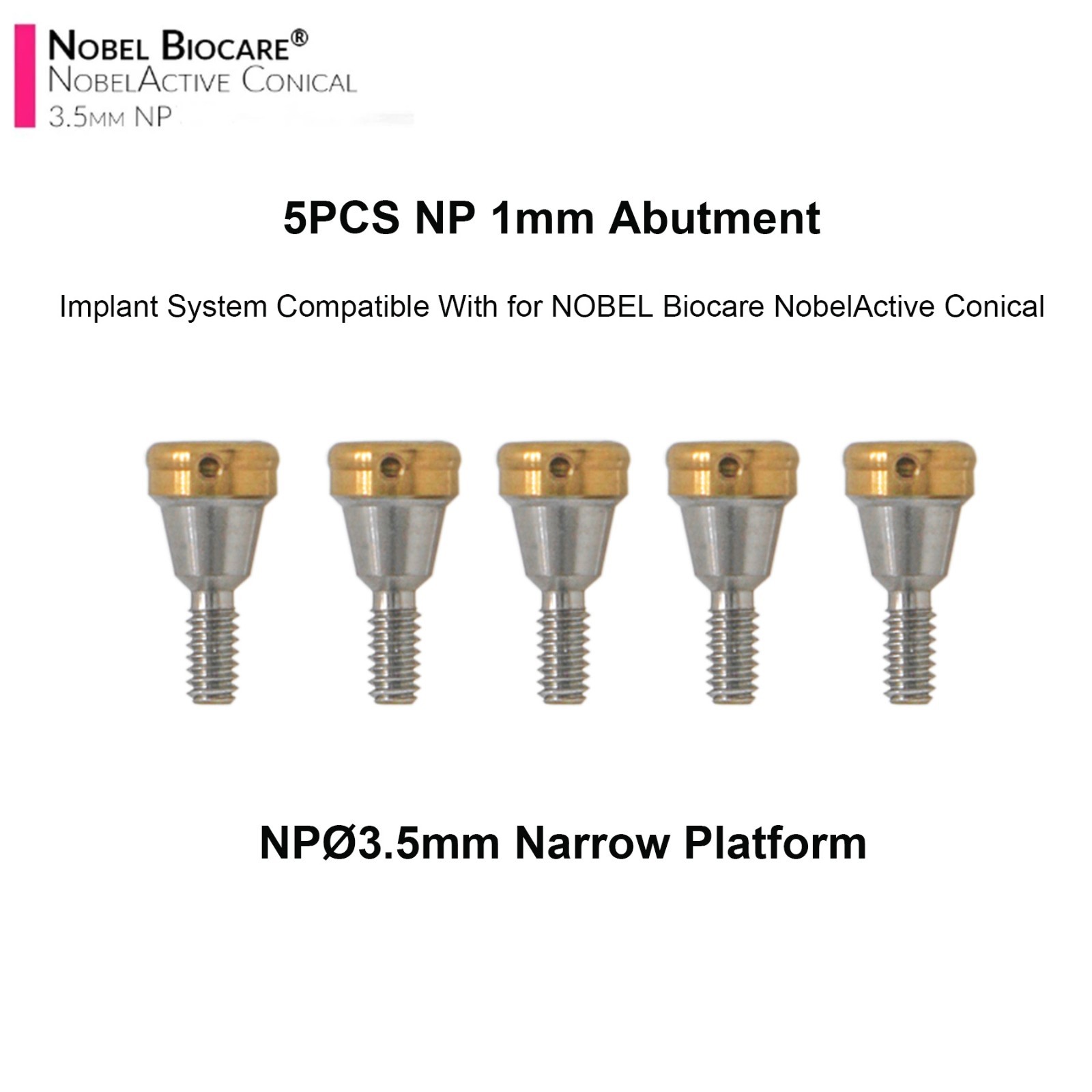 Dental Locator Abutment NP RP Compatible with Nobel NBL Active Implant AH 1–5mm
