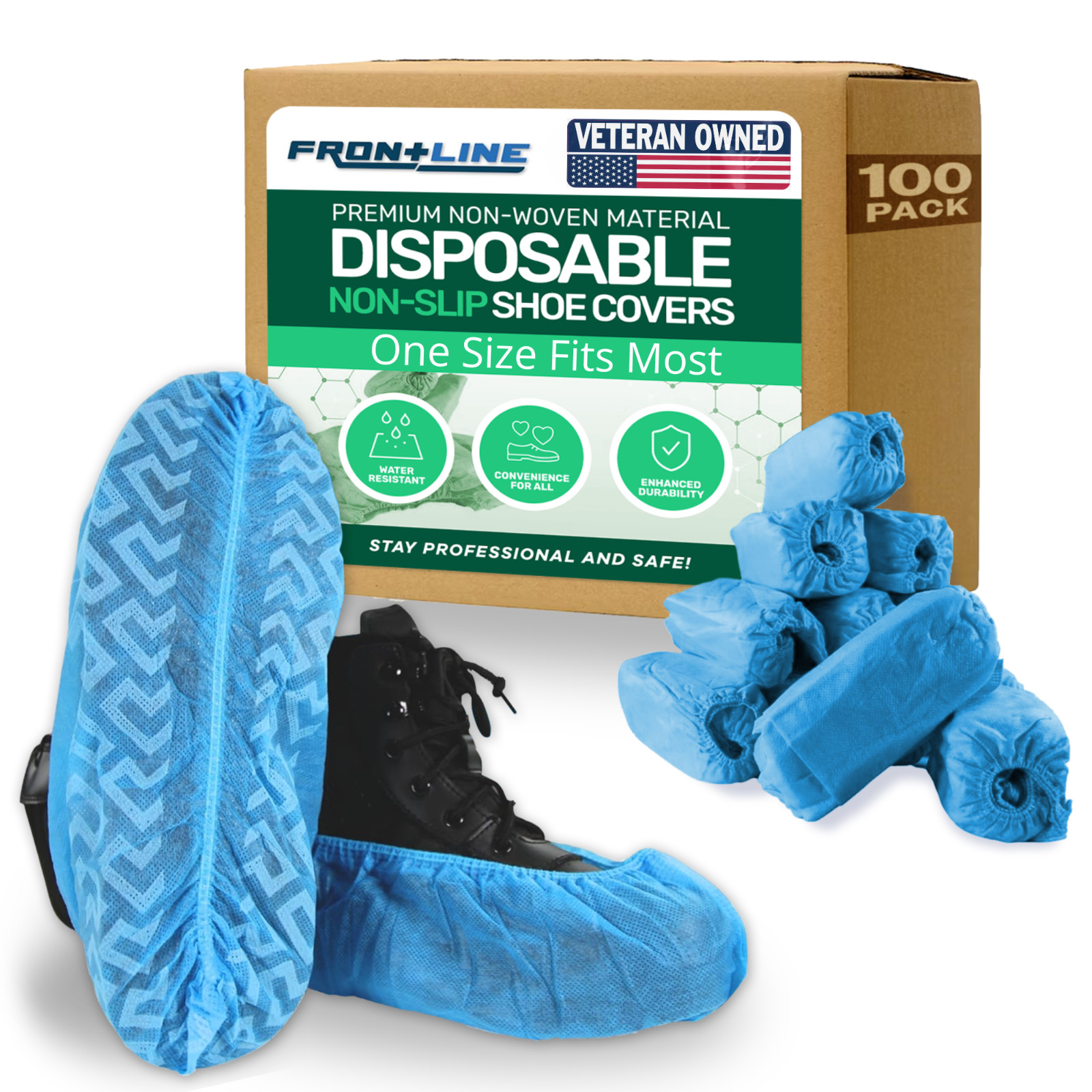 100 Pack Non-Slip Disposable Shoe Covers Premium Shoe and Boot Protector Booties