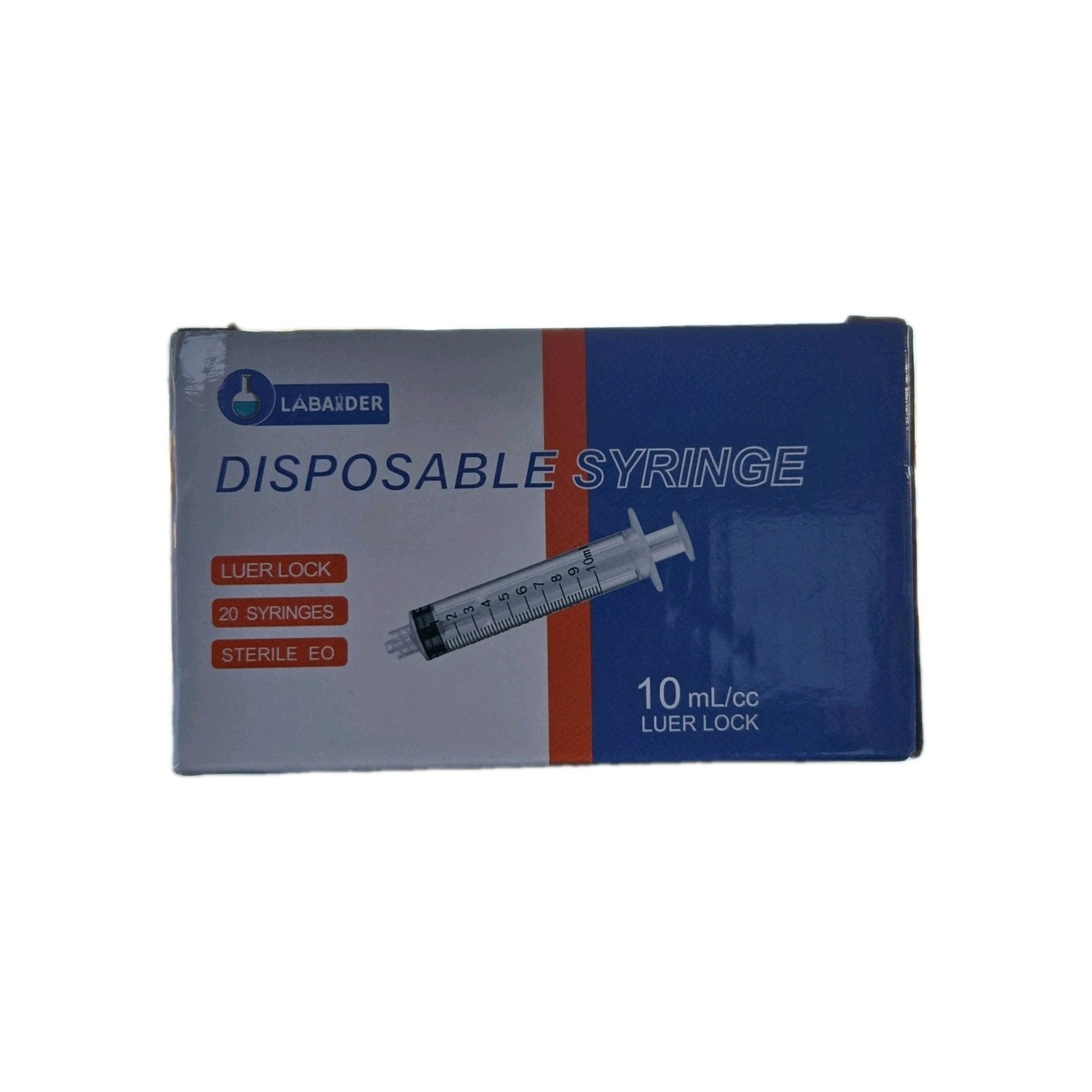 Labaider 20 Count Disposable Syringes 10mL Sterile New