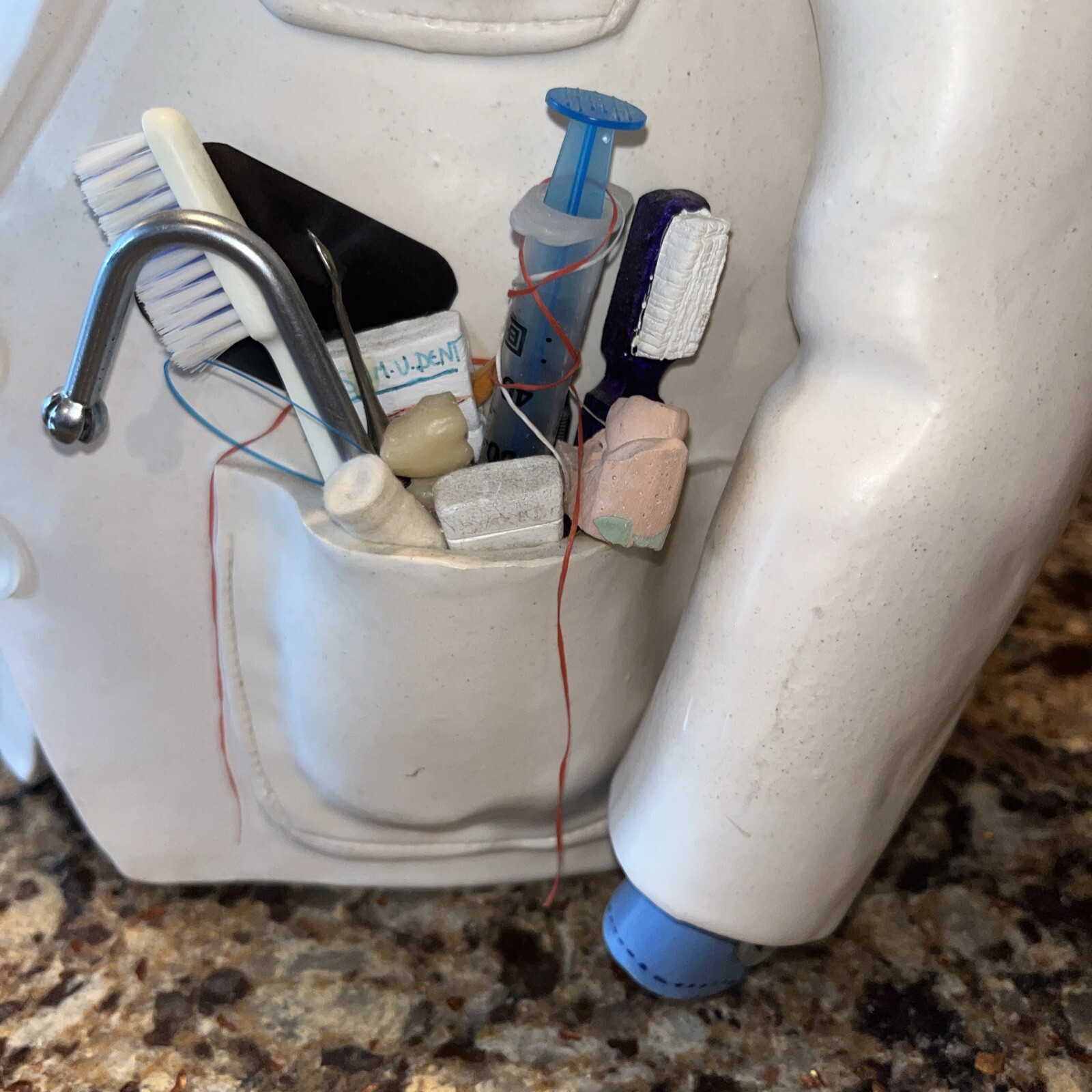 Original Ceramic «Dr Coat» Dentist by Joan E Scheckel, 16″ x 16″ signed JES ’99