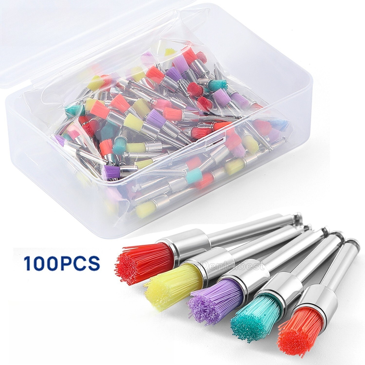 牙科五颜六色的尼龙材料抛光 Prophy Brush Bowl RA Flat Latch Type-