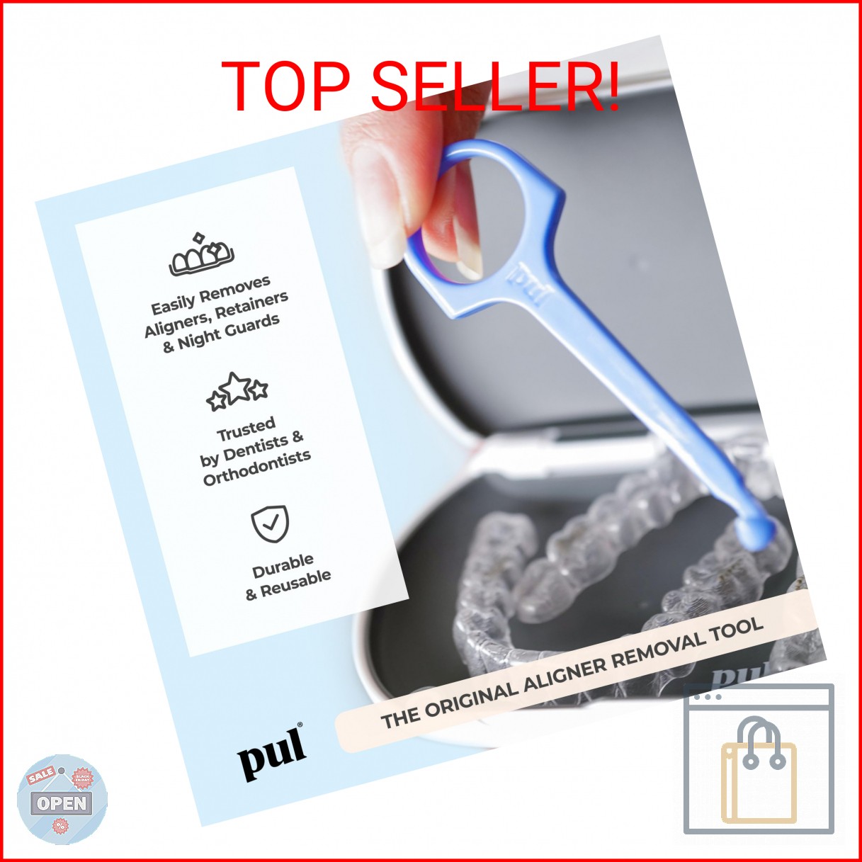 PUL Pack of 2 Aligner Removal Tool – Invisalign Remover Tool & Retainer Hook for