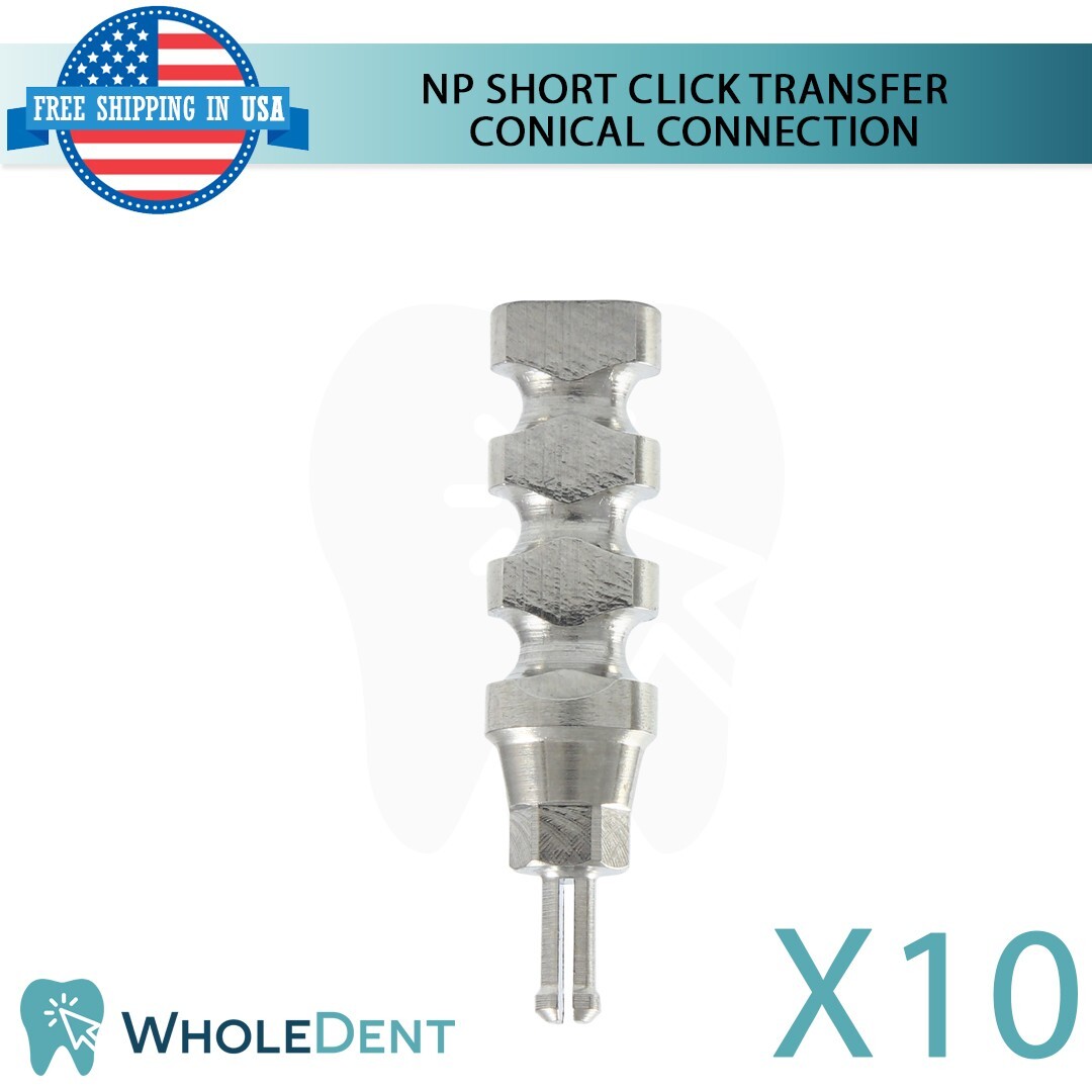 10x Dental NP Clip Transfer Impression Coping 9mm Closed Tray Conical 2.25mm