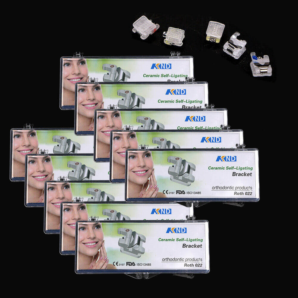ORMAER Dental Orthodontic Self-ligating Ceramic Bracket Brace Roth 022 Hooks 345