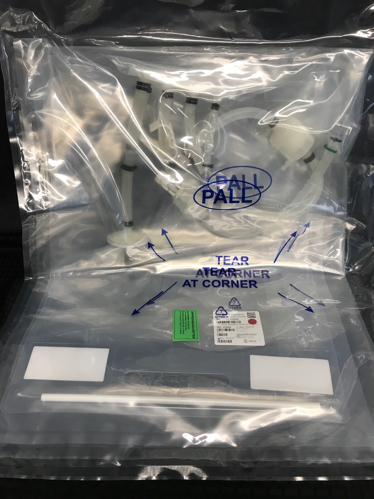 PALL Allegro 10L Disposable Module Biocontainer w/ AdvantaFlex Tubing 5190-1092E