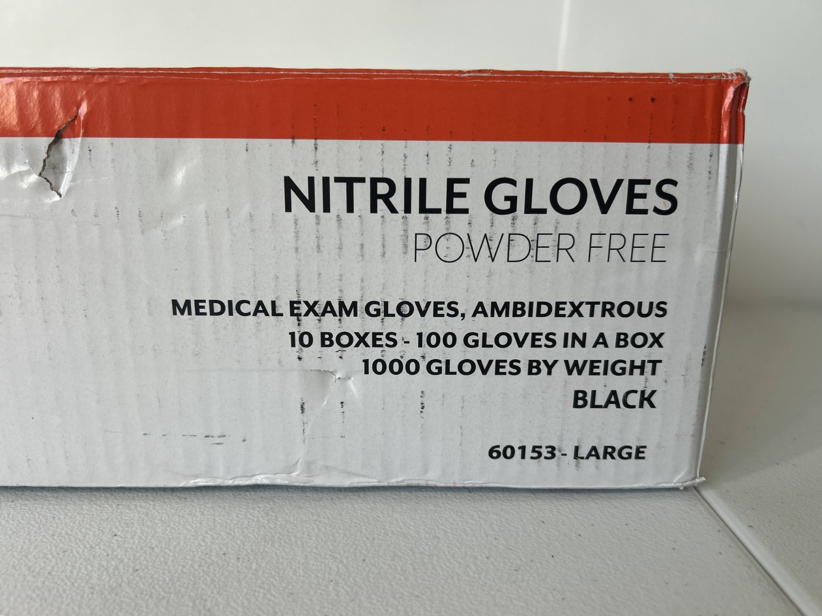1000 FINITEX Black Nitrile Disposable Exam Gloves Powder Free Size Large 60153