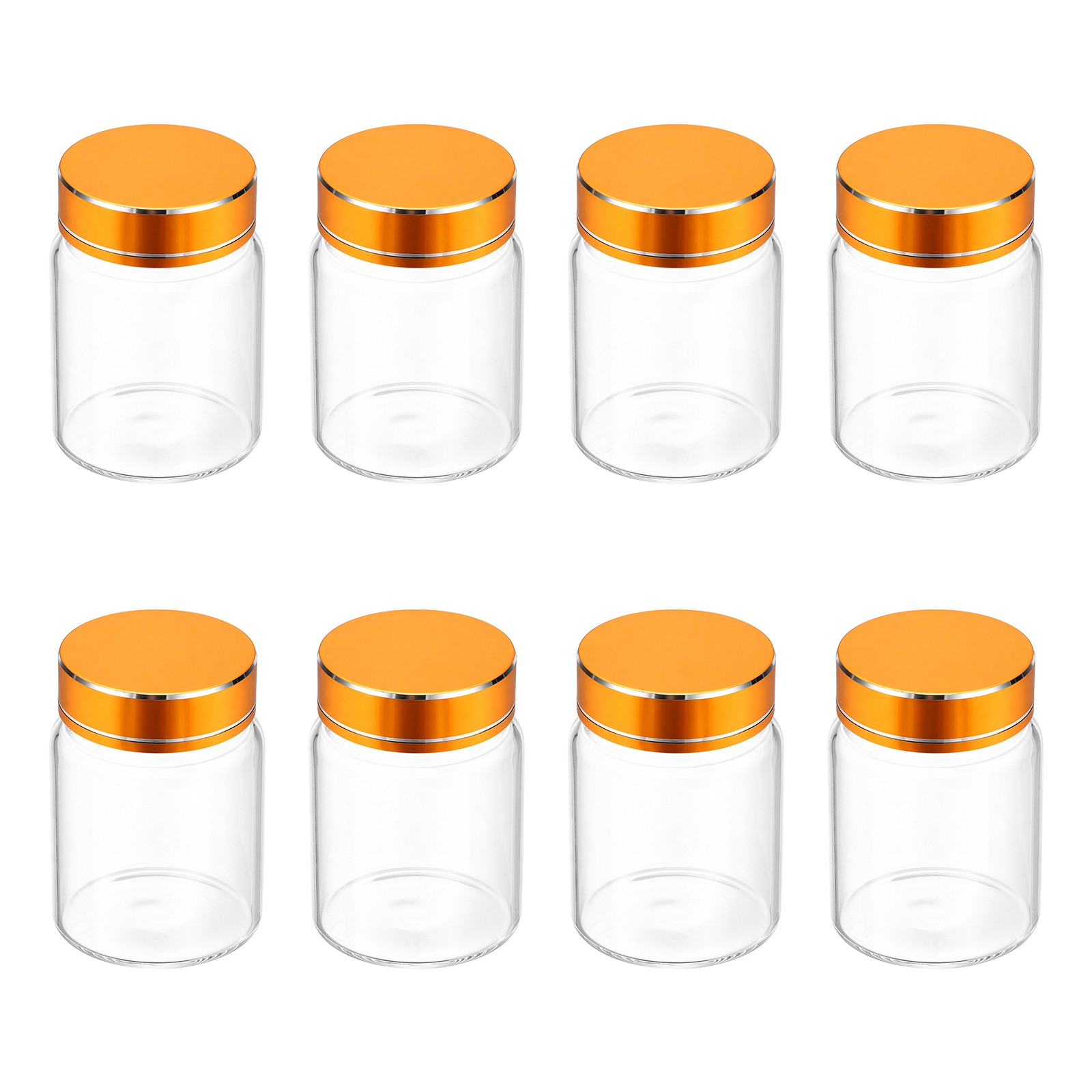8Pcs Mini Glass Bottles with Lids, 60mL/2.03oz Small Clear Glass Jars Vials