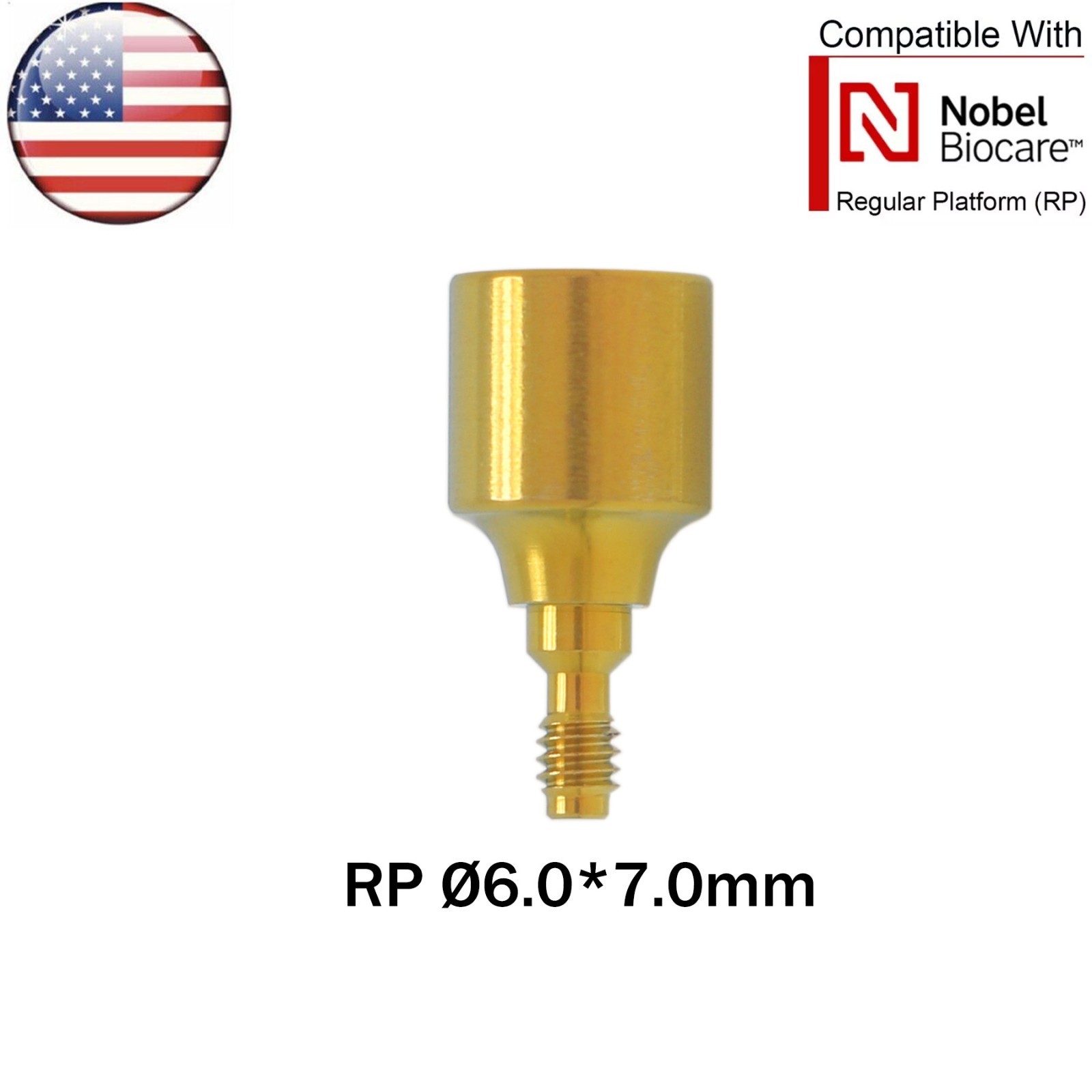 US NOBEL Dental Healing Cap Abutment RP Compatible Biocare Active ∅3.6 ∅5.0 ∅6.0