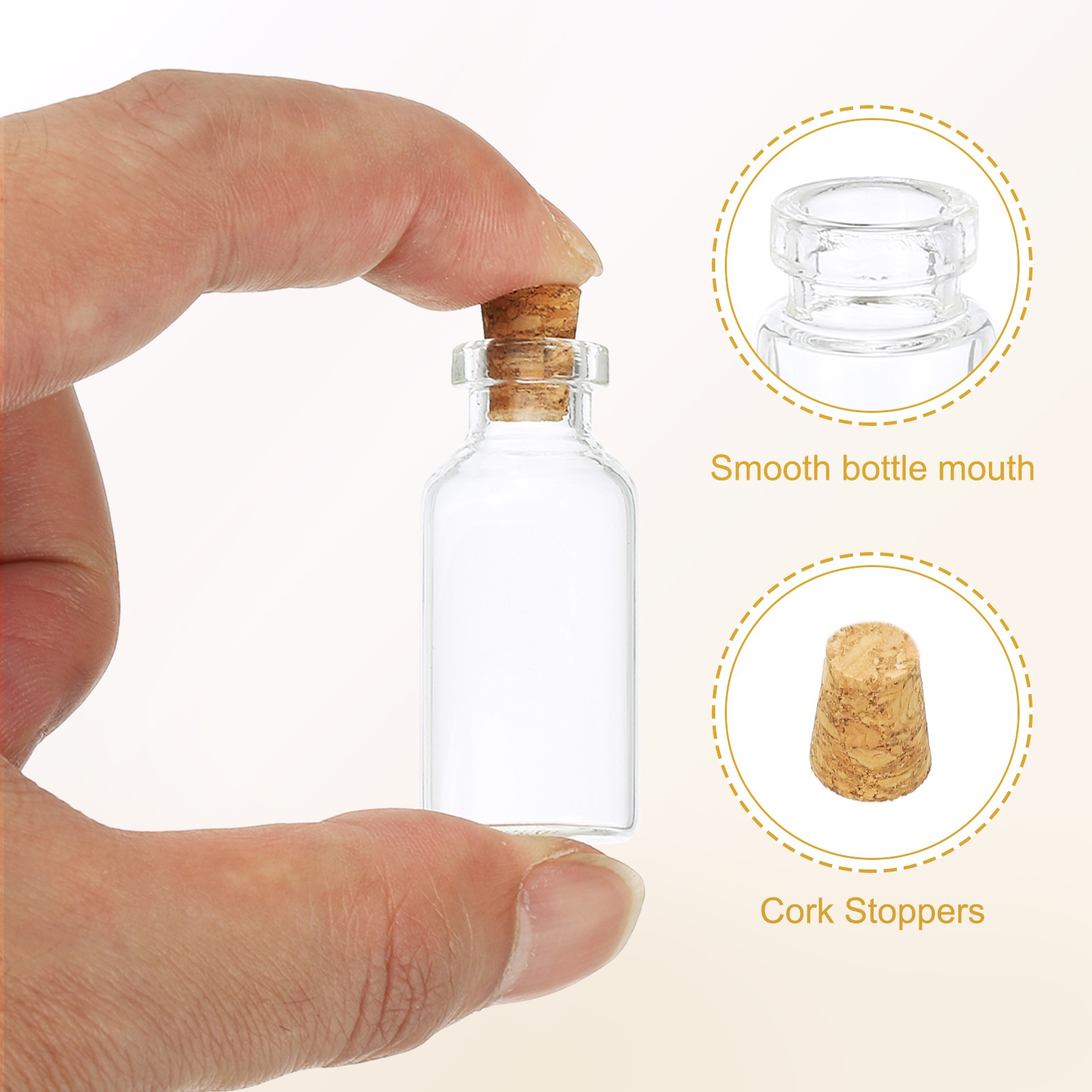 5ml Tiny Glass Bottles Vials 100Pcs Mini Clear Bottles Glass with Cork Stoppers