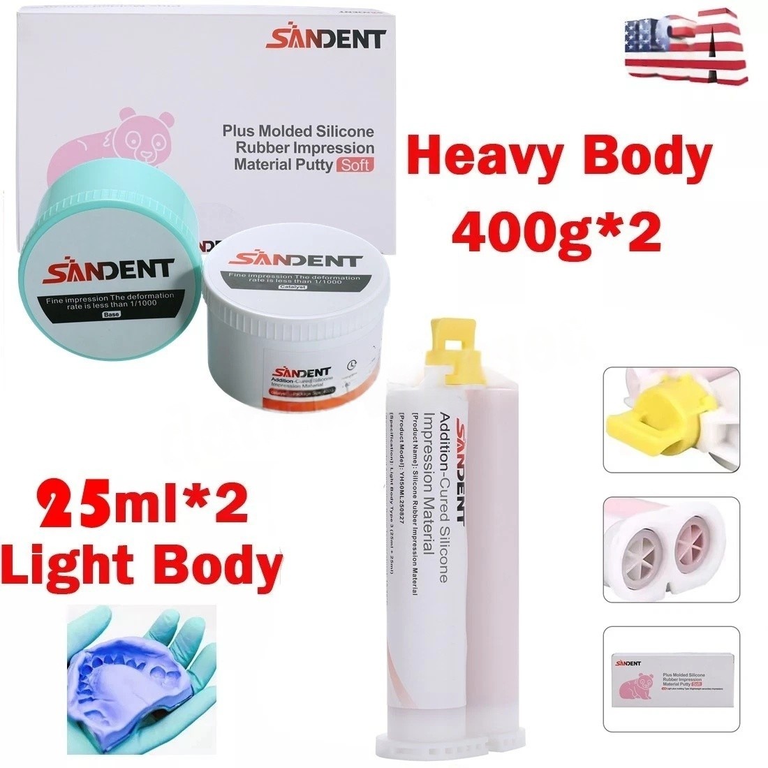 VPS PVS Dental Impression Silicone Material Putty + Light Body Set B Fast/Normal