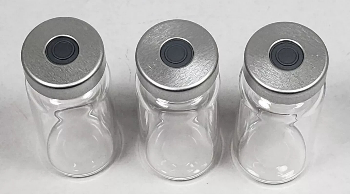 THREE 10ml CLEAR EMPTY sterile capped serum vials