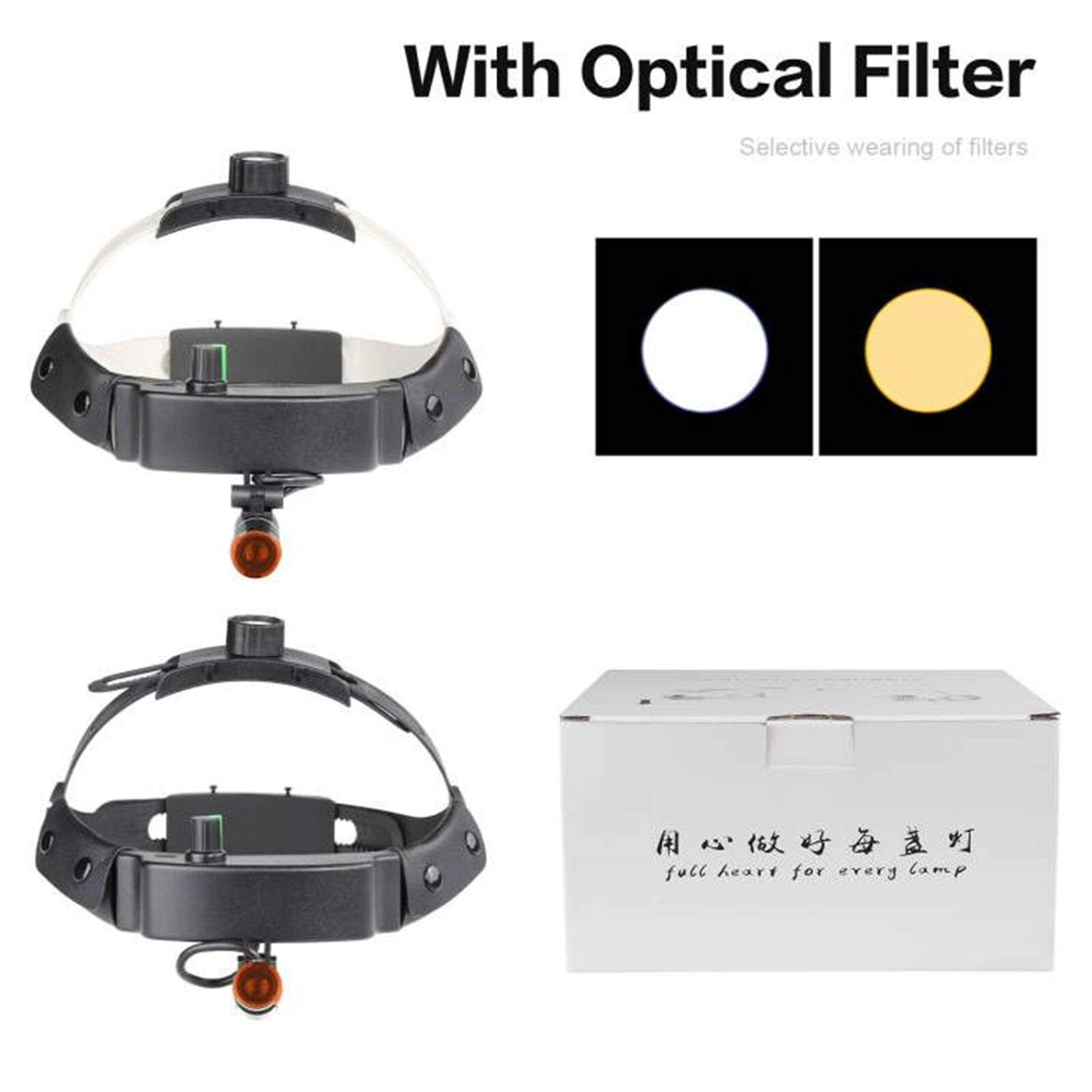 3W Wireless Dental LED Headlight Lamp Filter USB Charging Surgical ENT Headlamp