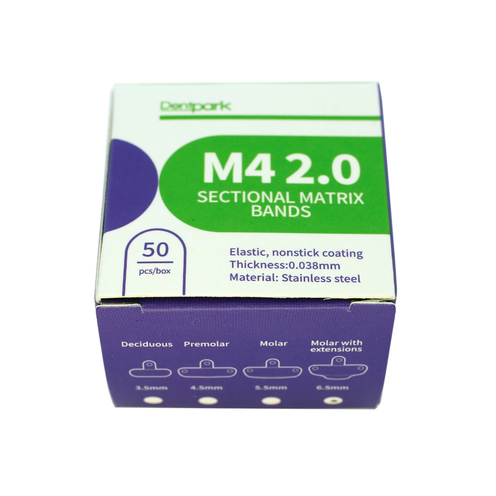 Dental Sectional Matrices Matrix Bands 6.5mm Molar with Extensions Non-stick M4