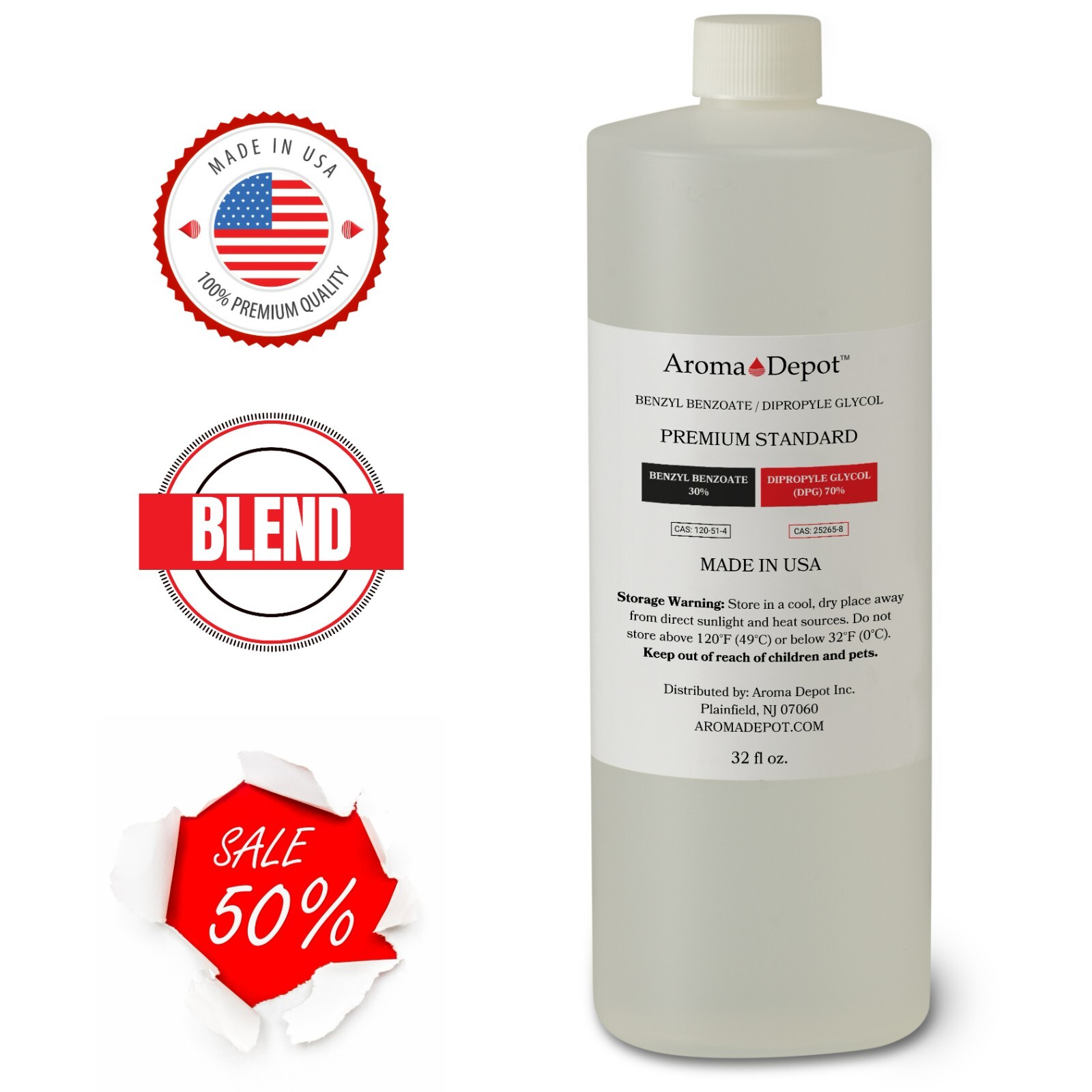 32 oz – 70/30 DPG & Benzyl Benzoate Blend Dipropylene Glycol Aromatic Compound